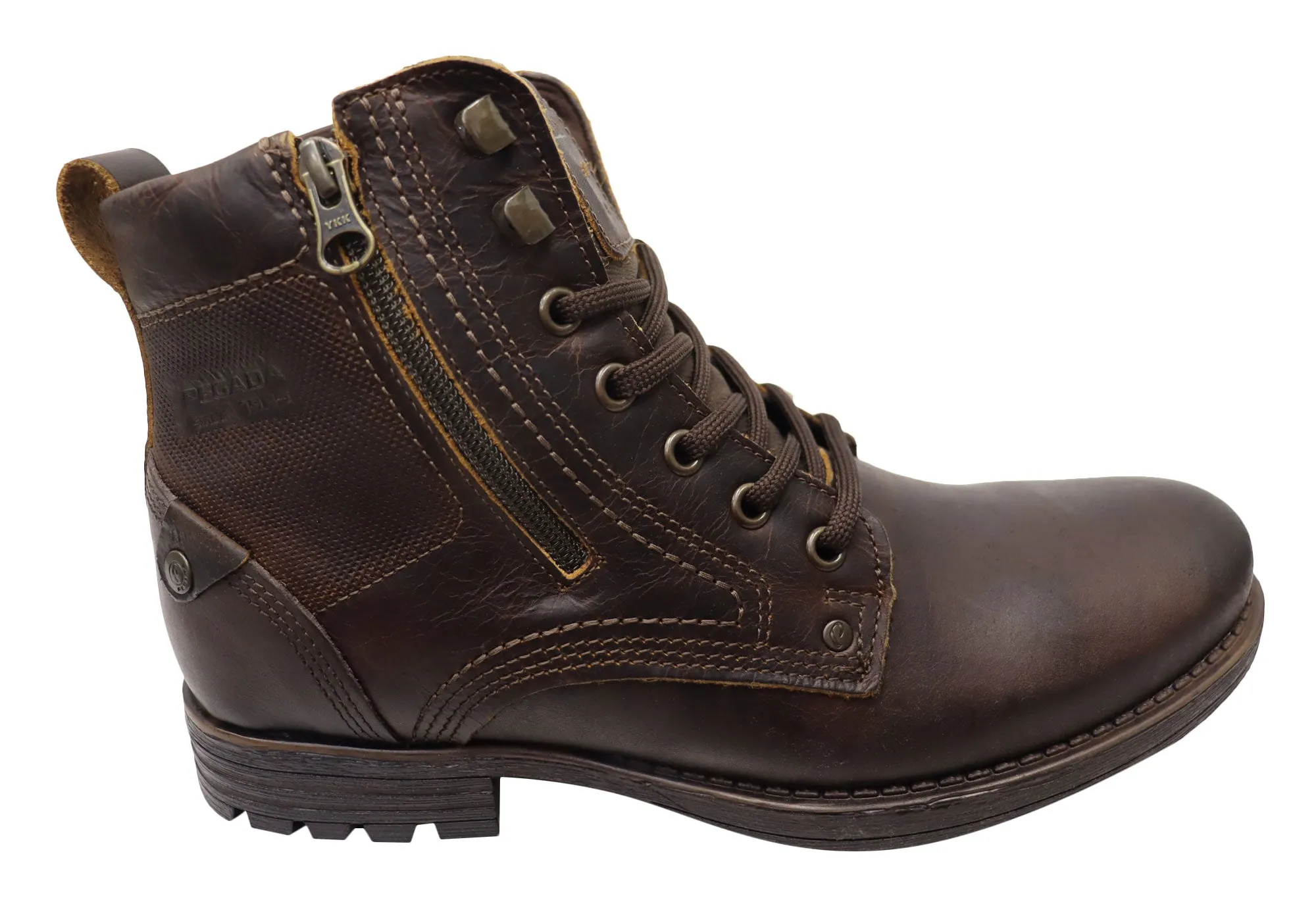 Anti Odor Technology Snow Ready Pegada Diago Mens Comfortable Leather Boots Made In Brazil
