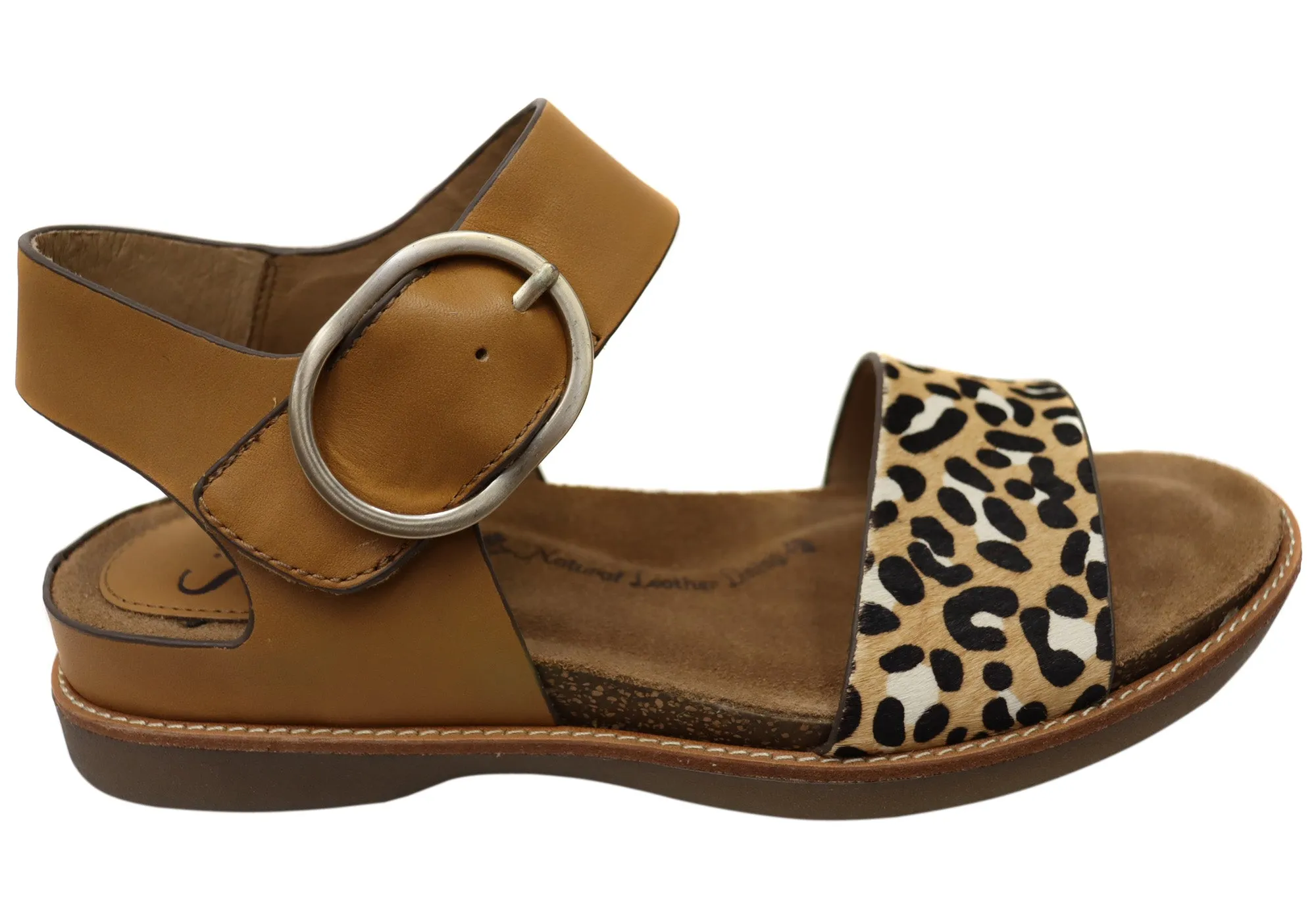 Sofft Bali Womens Leather Sandals With Cushioned Comfort Footbed Comfy Step