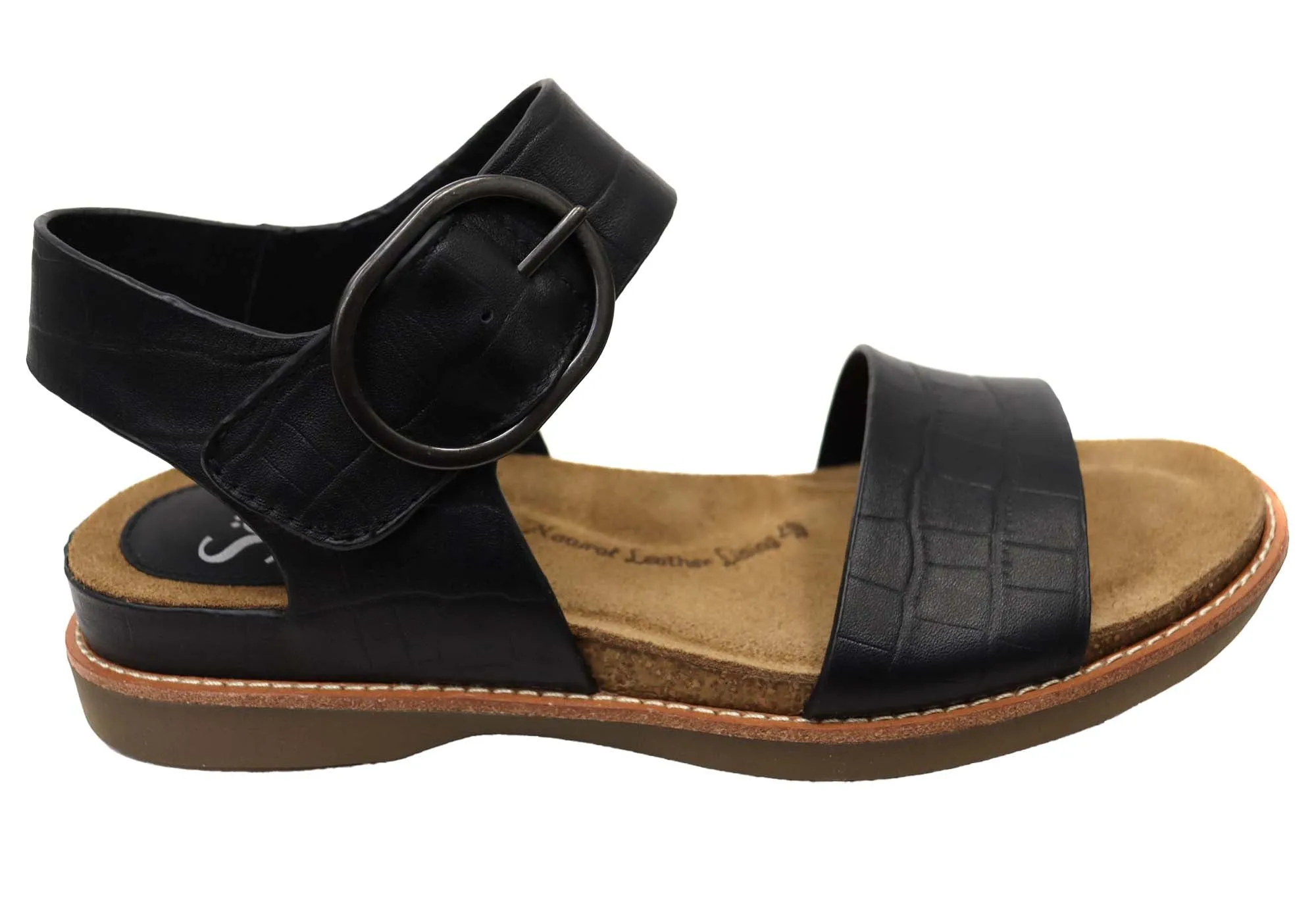 Smart Look Flat Base Sofft Bali Womens Leather Sandals With Cushioned Comfort Footbed