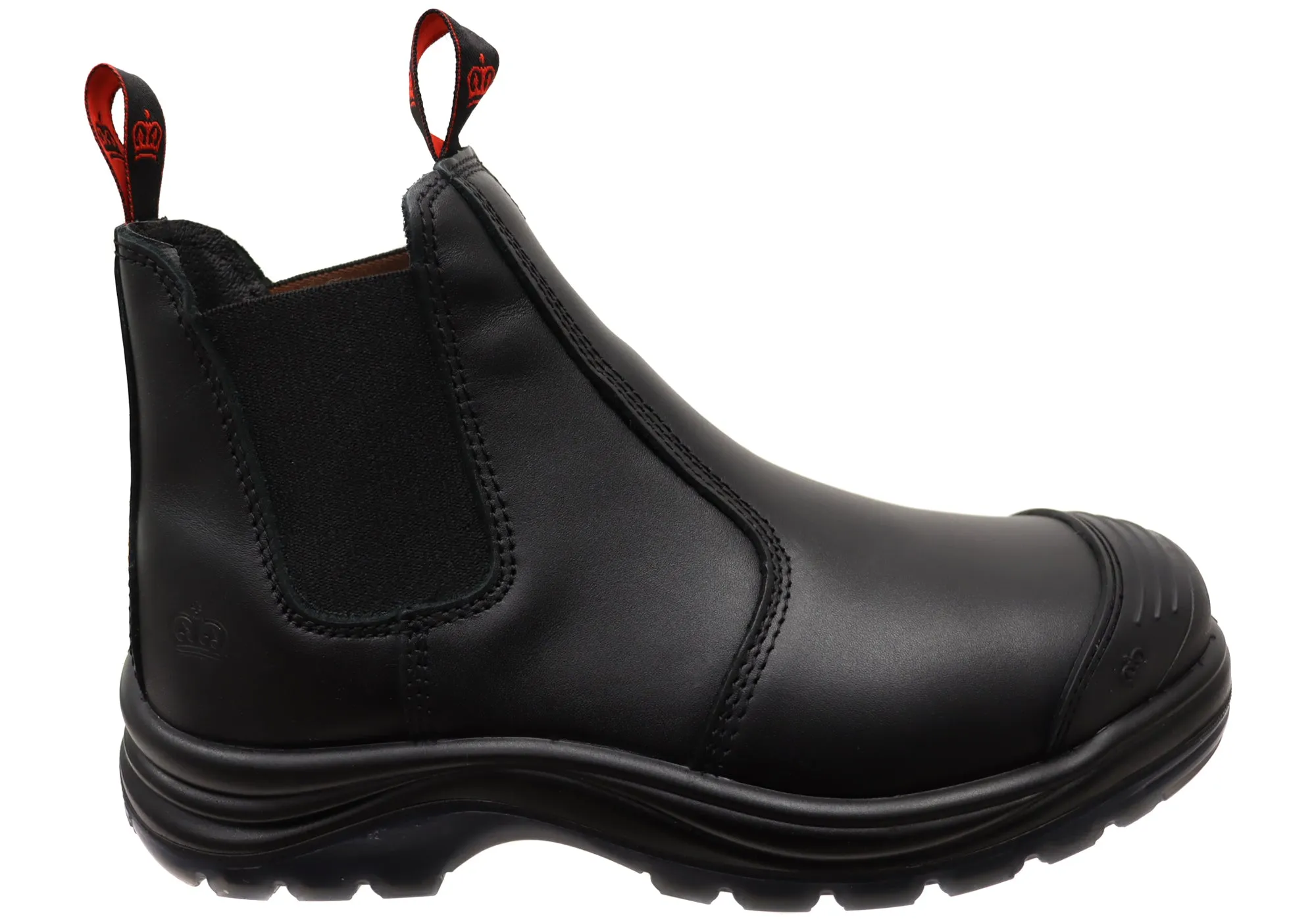 Padded Interior Outdoor Explorer KingGee Mens Black Tradie Gusset Steel Cap Safety Boots With Scuff Cap