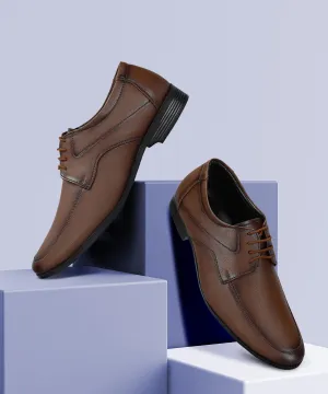 Paragon Men's Tan Formal Shoes with Laces| Durable & Sturdy for Outdoor Wear Daily Sharp Trust Shade