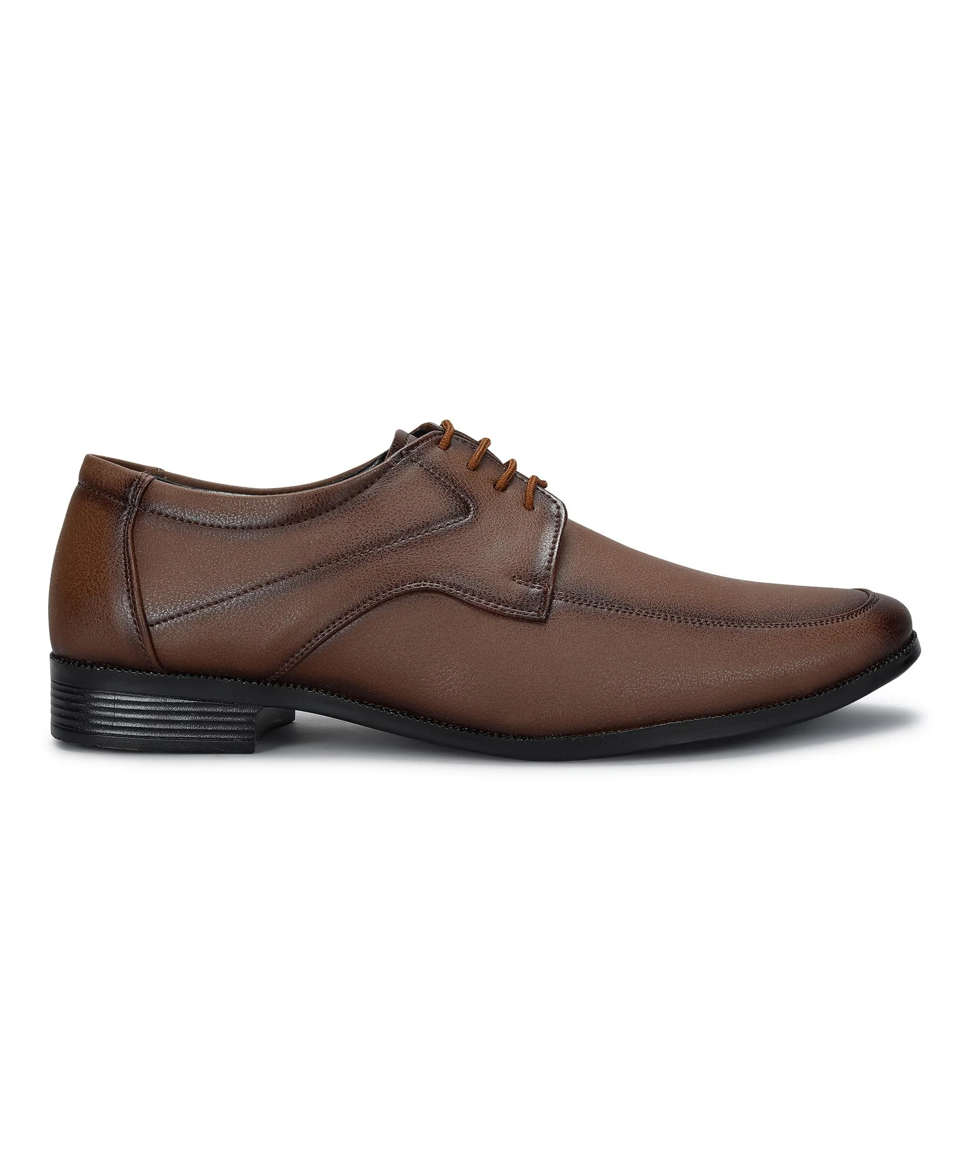 Daily Fit Paragon Men's Tan Formal Shoes with Laces| Durable & Sturdy for Outdoor Wear