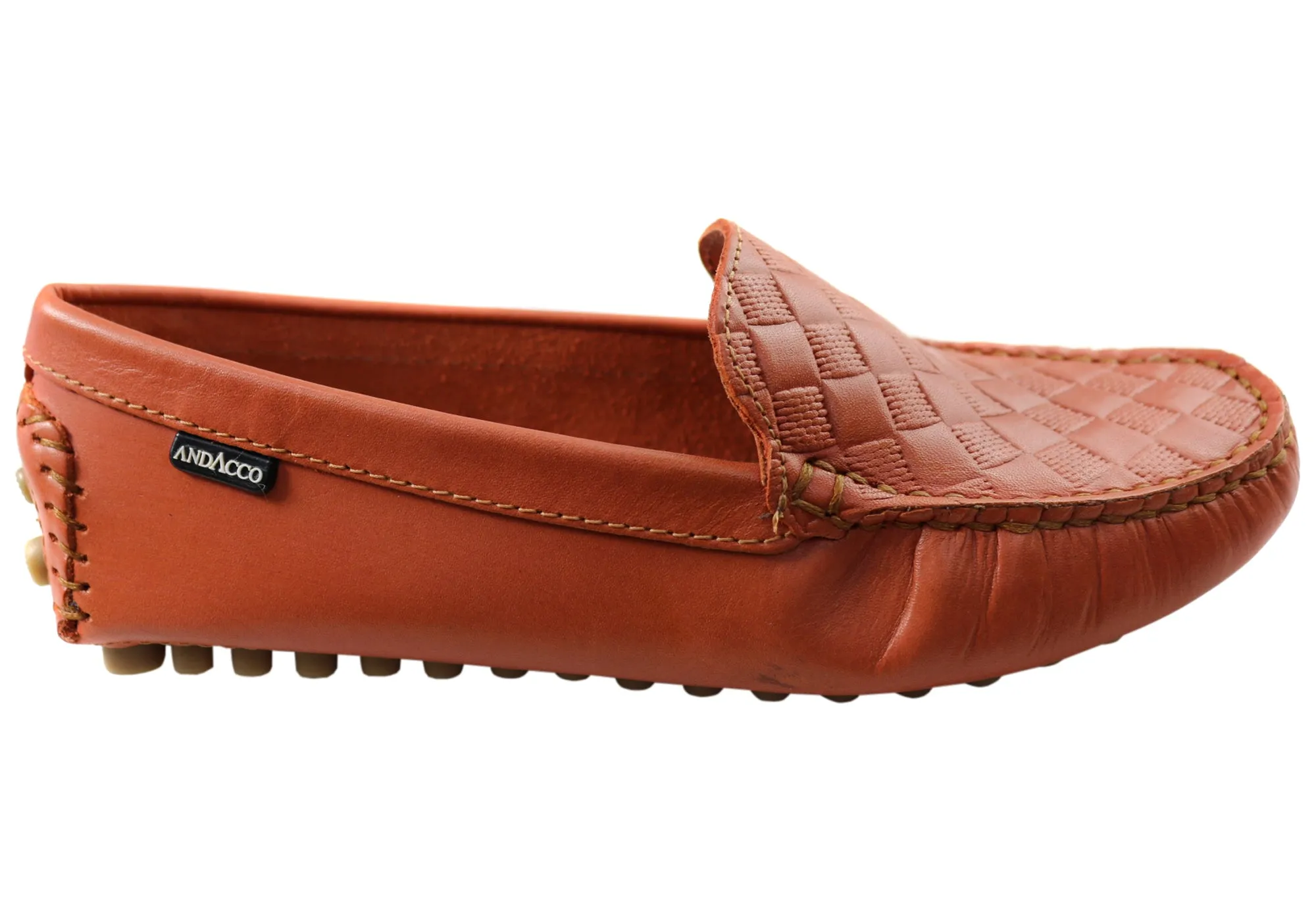 Andacco Sharon Womens Comfortable Flat Leather Loafers Shoes Faux Leather