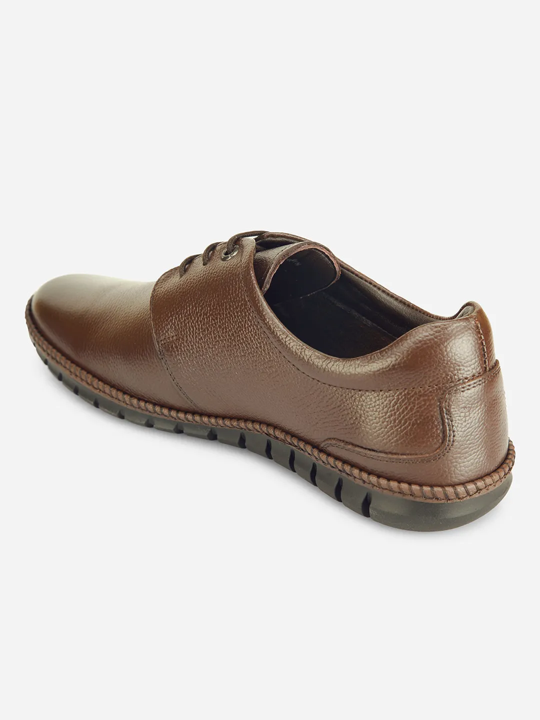 Light Grip Men's Brown Comfort Fit Semi Formal Lace Up (ID2072)