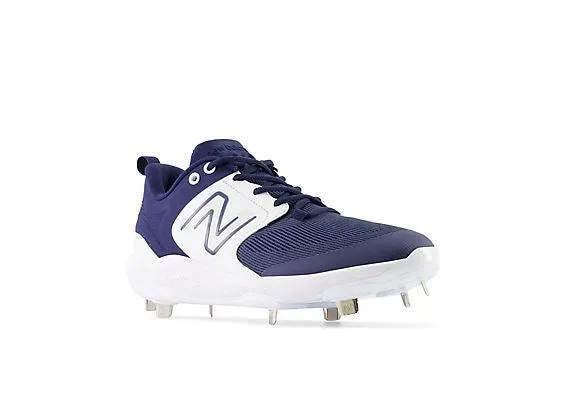New Balance Men's Fresh Foam X 3000 V6 Metal Baseball Cleats - Navy with White - L3000TN6 Fiber Mix Comfort Lining