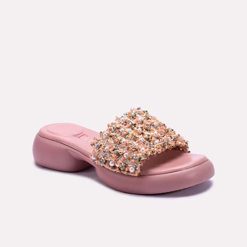 Peach Chunky Casual Slippers 0412901 Slip On Grace Walk