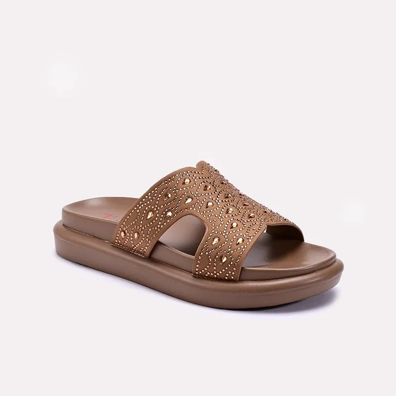 Womens Brown Soft Casual Slippers 0413321 Foam Lining Standing Workers Cactus Cool