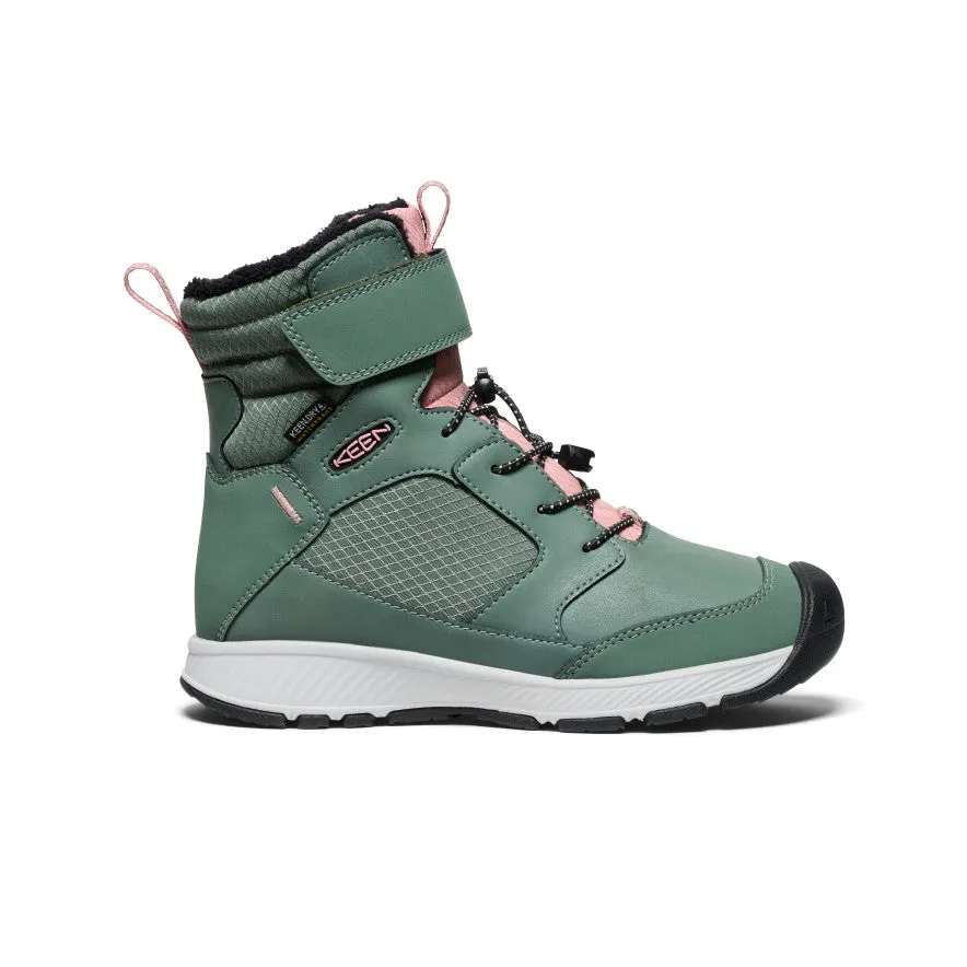 hypoallergenic City Wear Big Kids' Skua Waterproof Winter Boot  |  Dark Forest/Rose Elegance