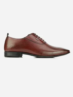 Look Sharp Simple Form Men's Wine Texture Finish Lace Up Formal (IX2031)