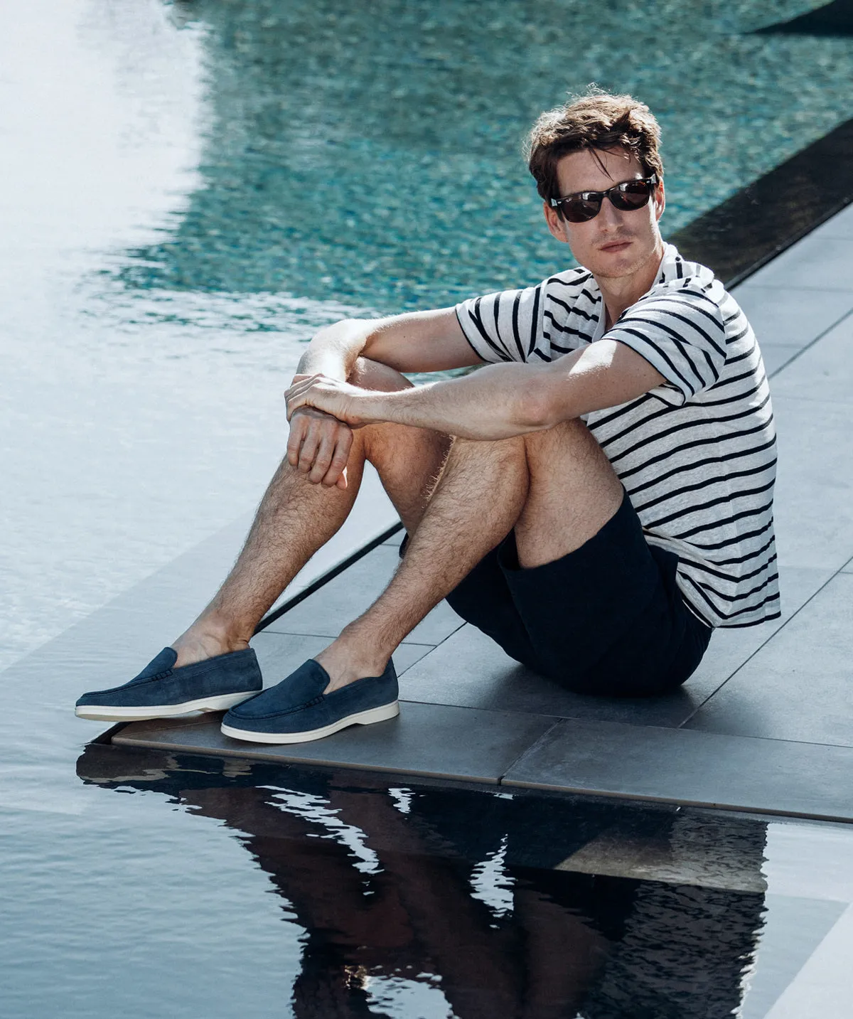 Mocassin MONACO Daim Bleu Smart Step