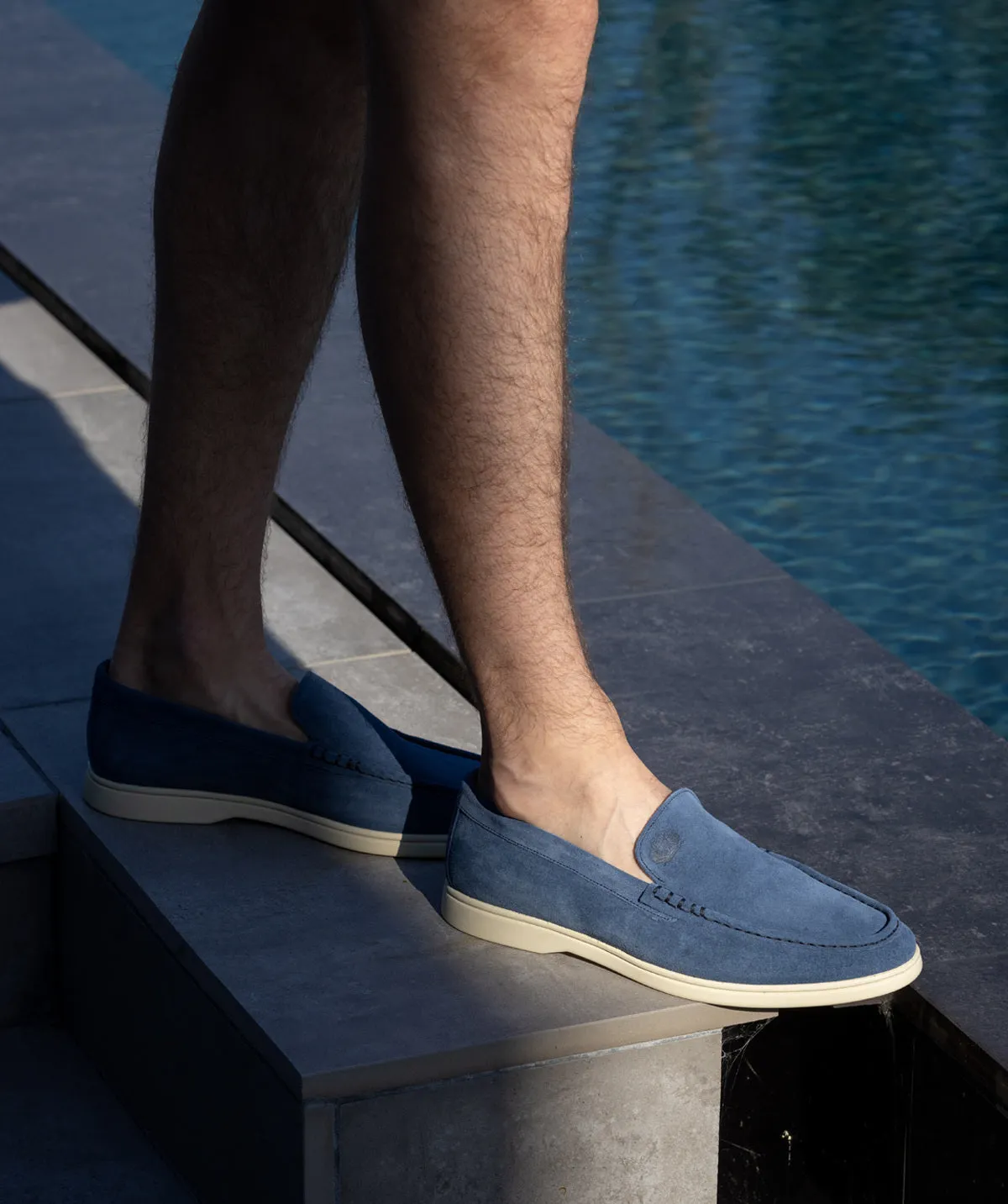 Soft Sock Mocassin MONACO Daim Bleu