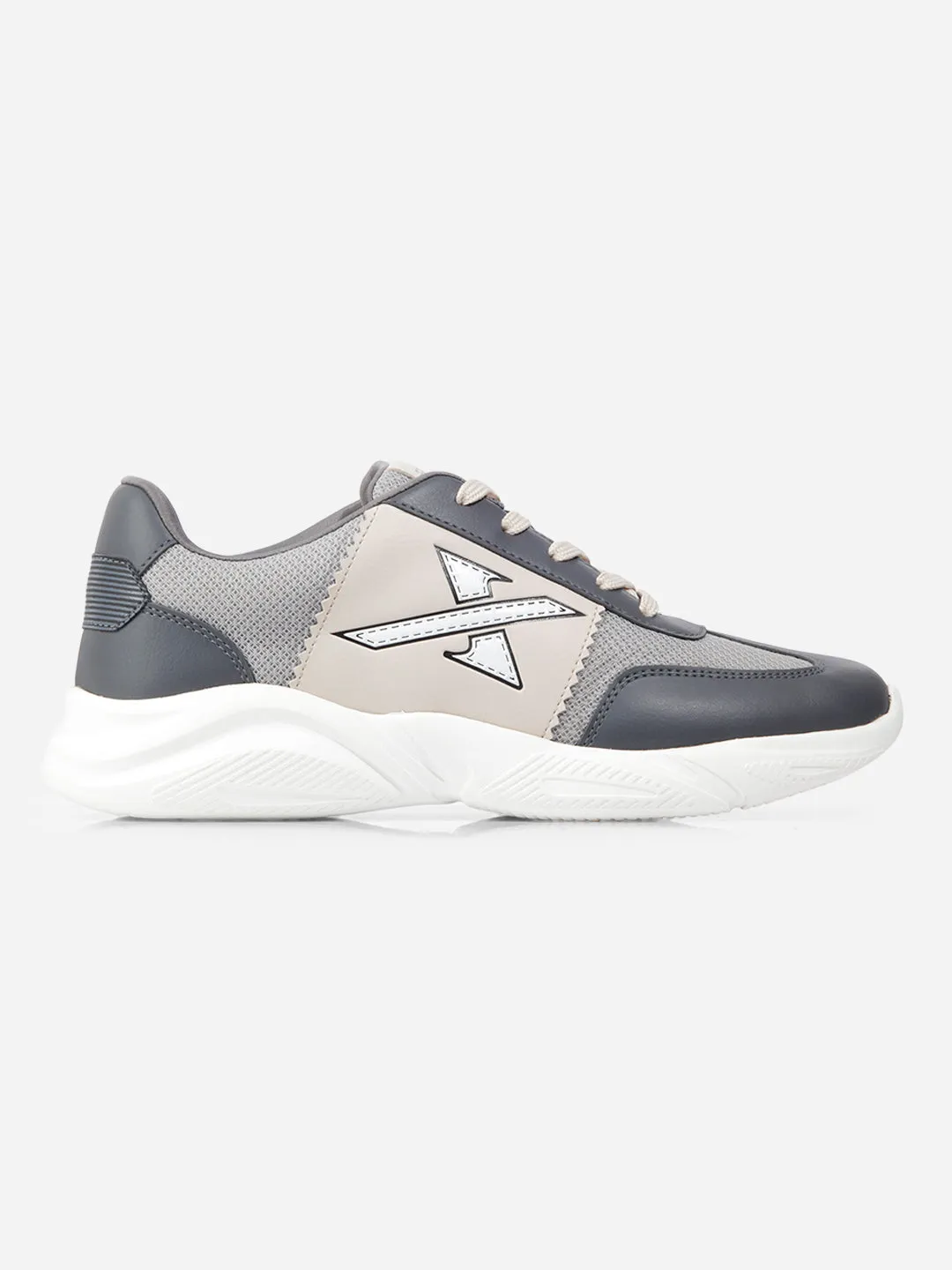Men's Grey Beige Active X Sneakers IX7134 Full Coverage