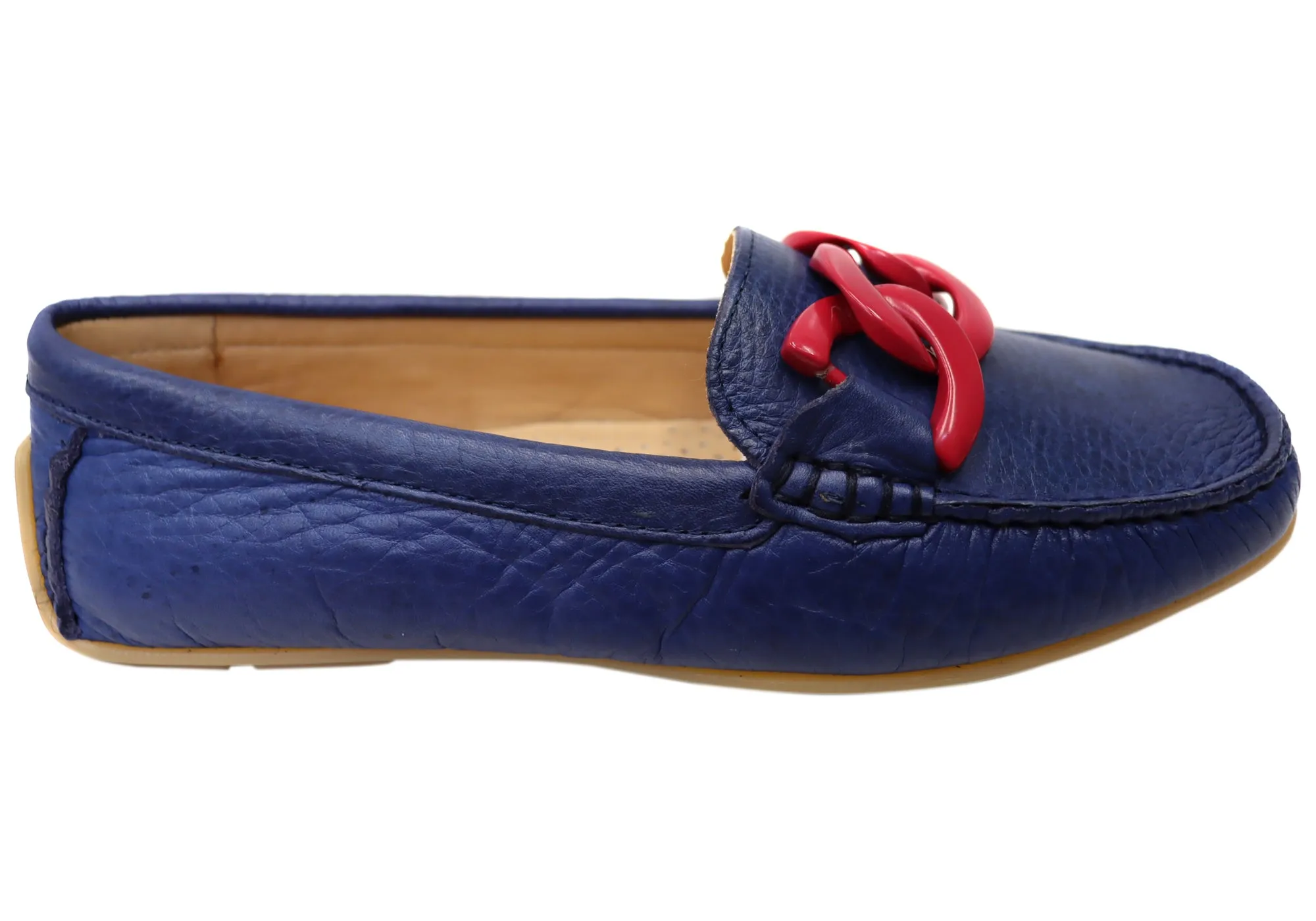 Savelli Emile Womens Comfortable Leather Loafer Shoes Made In Brazil Pure Movement Trail Ease