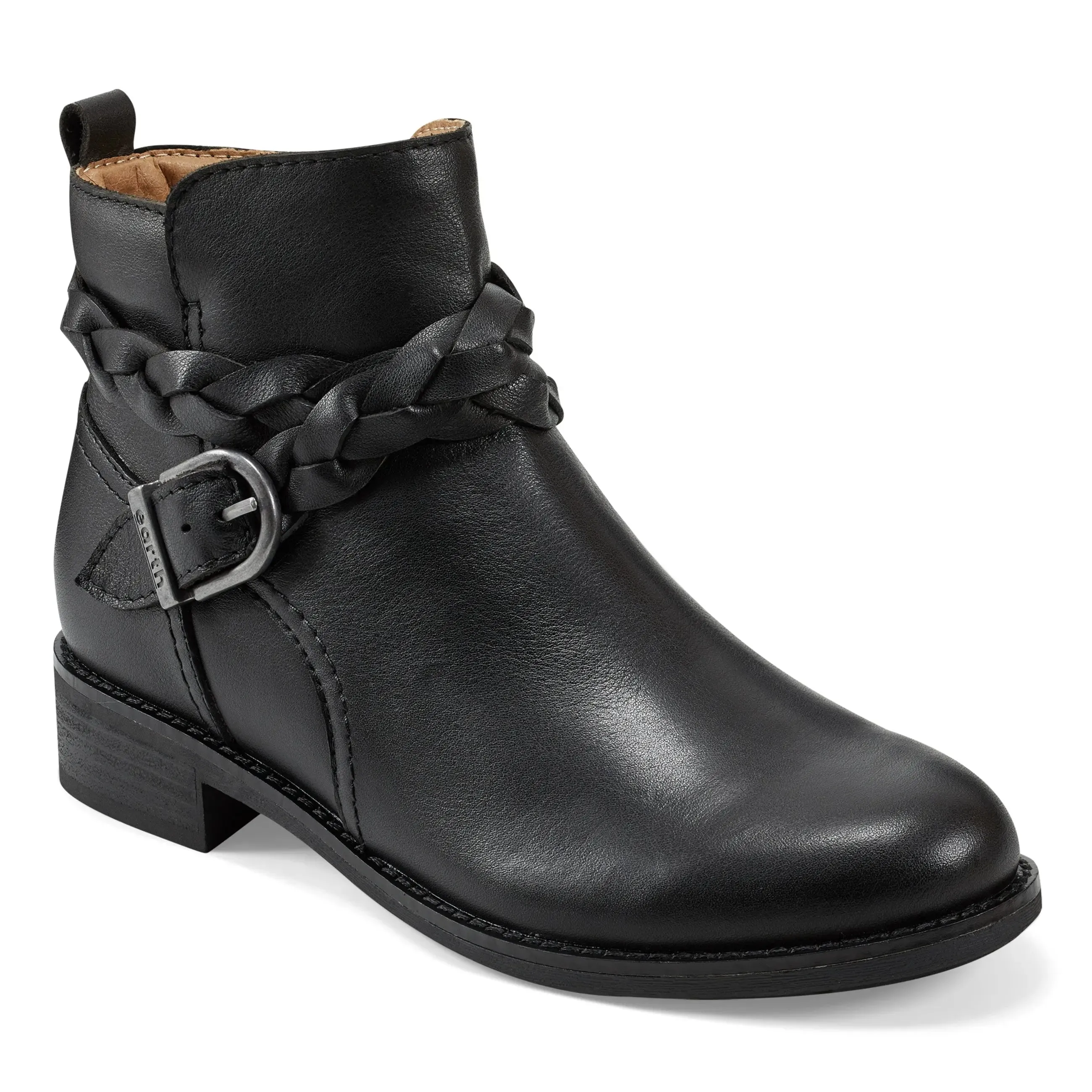 Nicole Round Toe Stacked Heel Casual Booties Breathable mesh