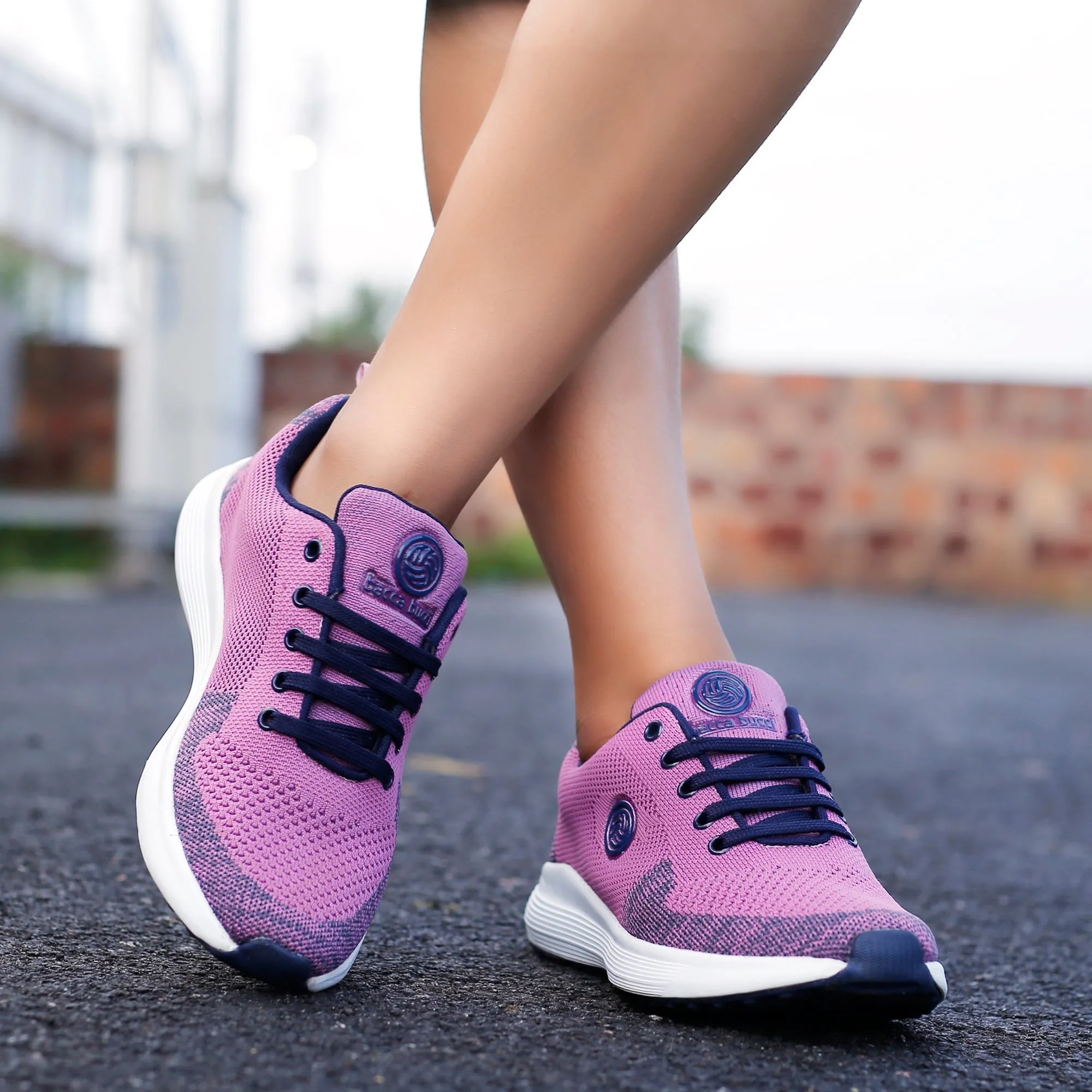 Bacca Bucci TOKYO Running Shoes for Women | Pink & Purple Women Walking Shoes Classic Base