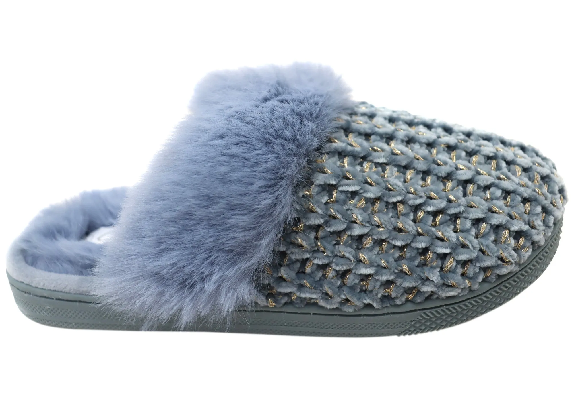 Reflective details Grosby Marnie Womens Comfortable Open Back Slippers