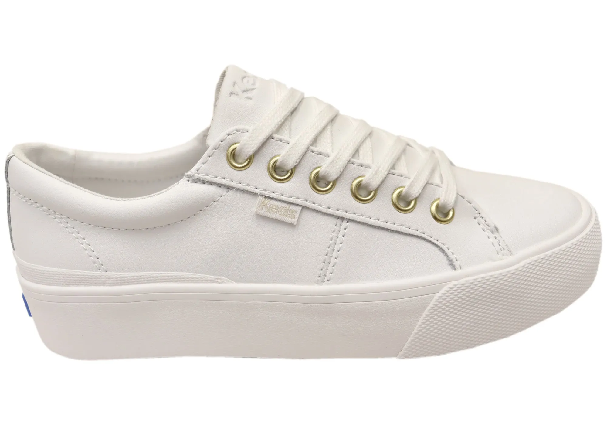 Fashion-Forward Keds Womens Jump Kick Duo Leather White Casual Comfortable Sneakers