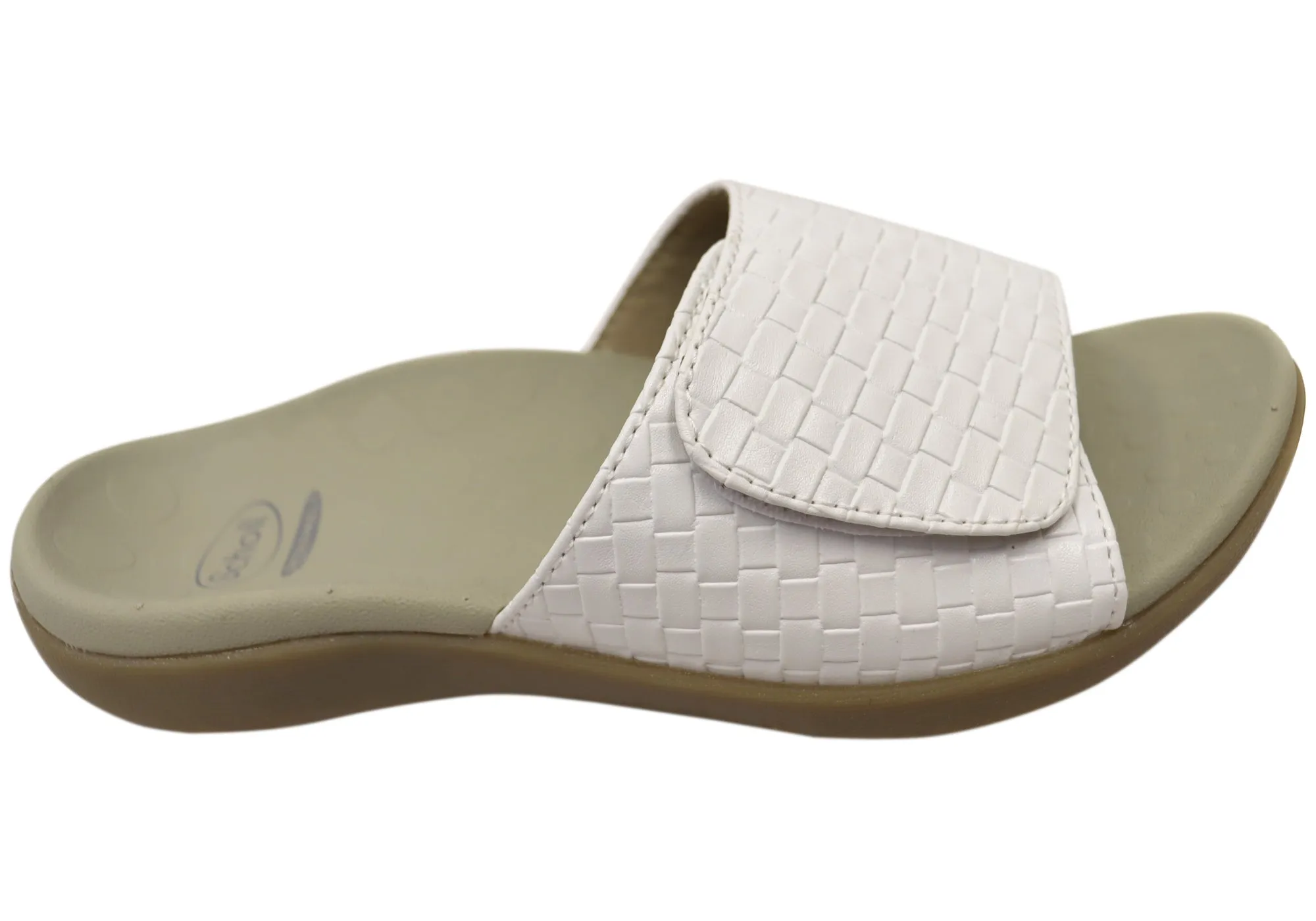 Scholl Orthaheel Samos II Womens Comfortable Supportive Slides Sandals Ground Hug Breathable Upper