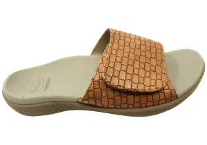 Scholl Orthaheel Samos II Womens Comfortable Supportive Slides Sandals Simple Footwear Toe Space