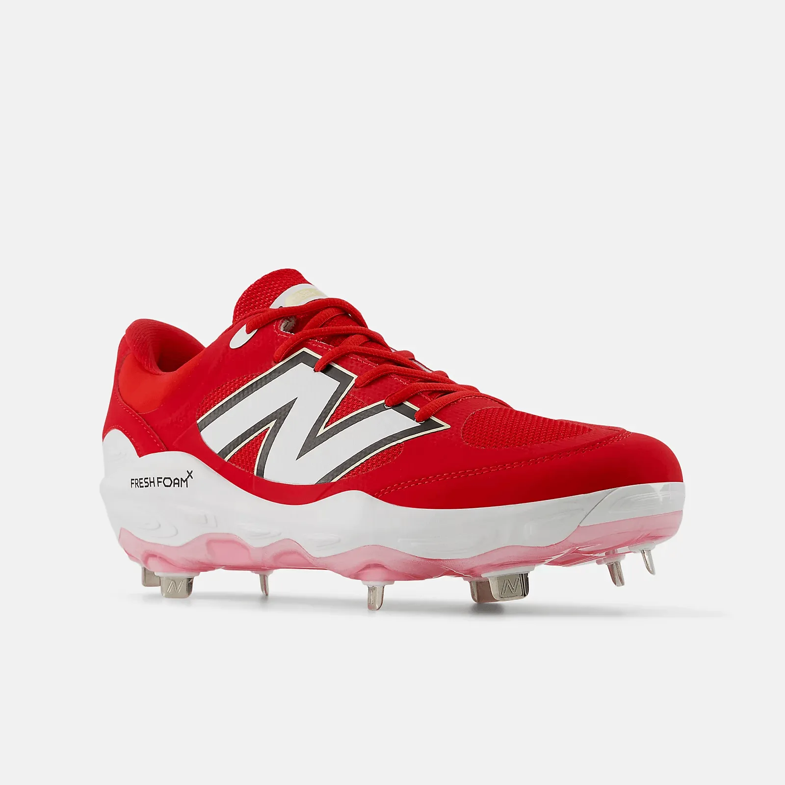 New Balance Men's Fresh Foam X 3000 v7 Metal Baseball Cleats - Red - L3000TR7 Abrasion resistant