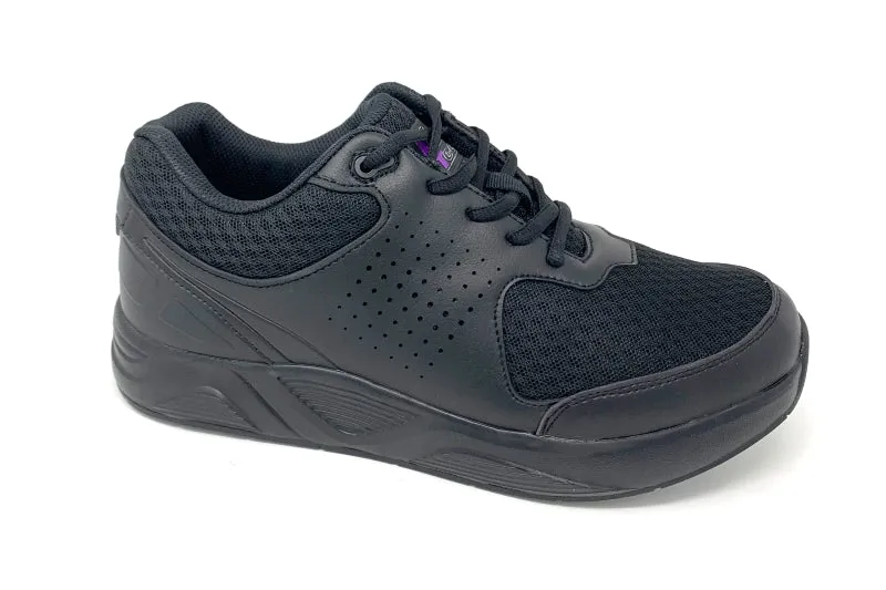 FITec 9720 Black - Men's Added-Depth Light Mesh Lace Walking Shoe Walk Tech Hyper Responsive