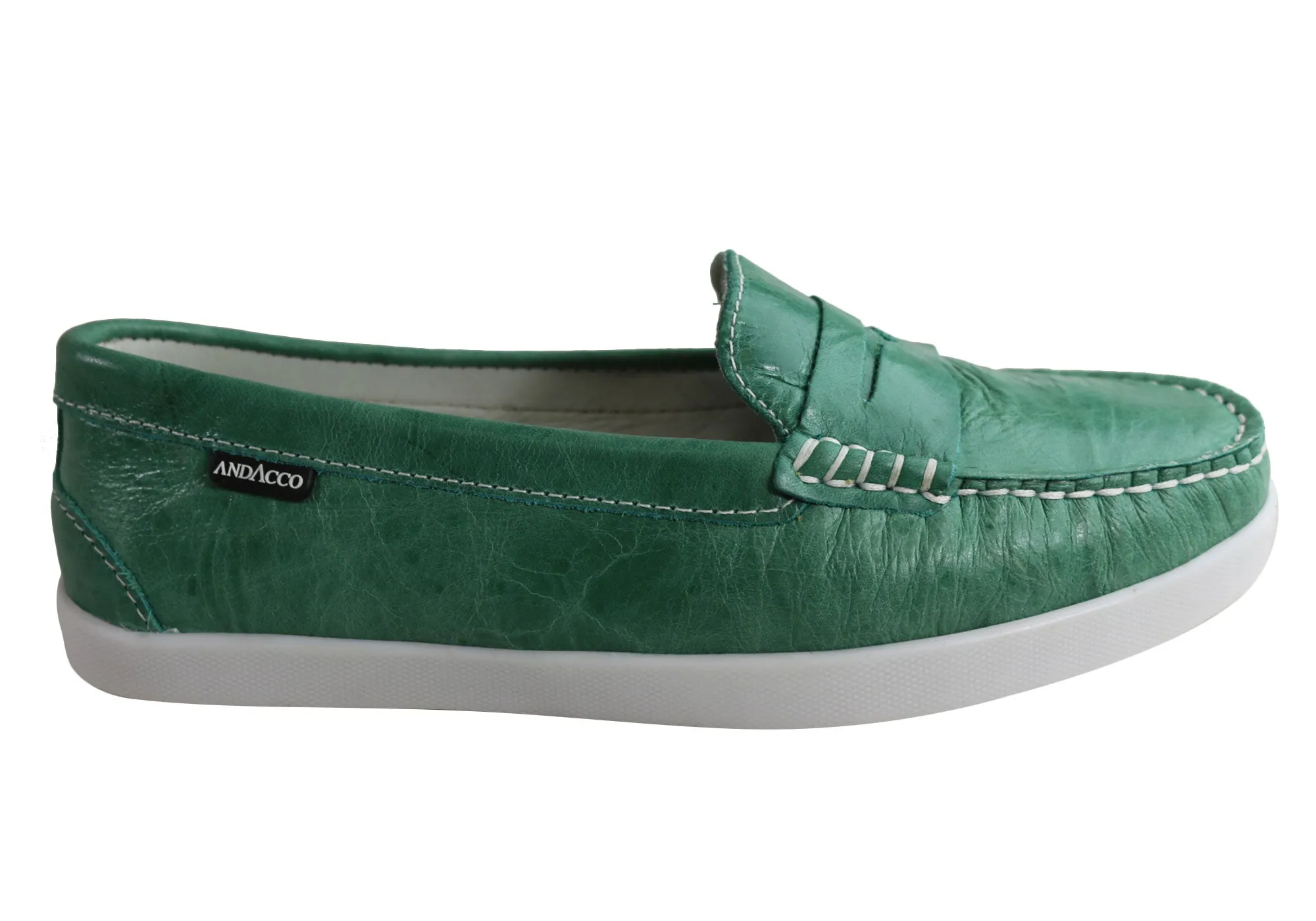 Timeless Style School Day Andacco Millie Womens Comfortable Flat Leather Loafers Made In Brazil
