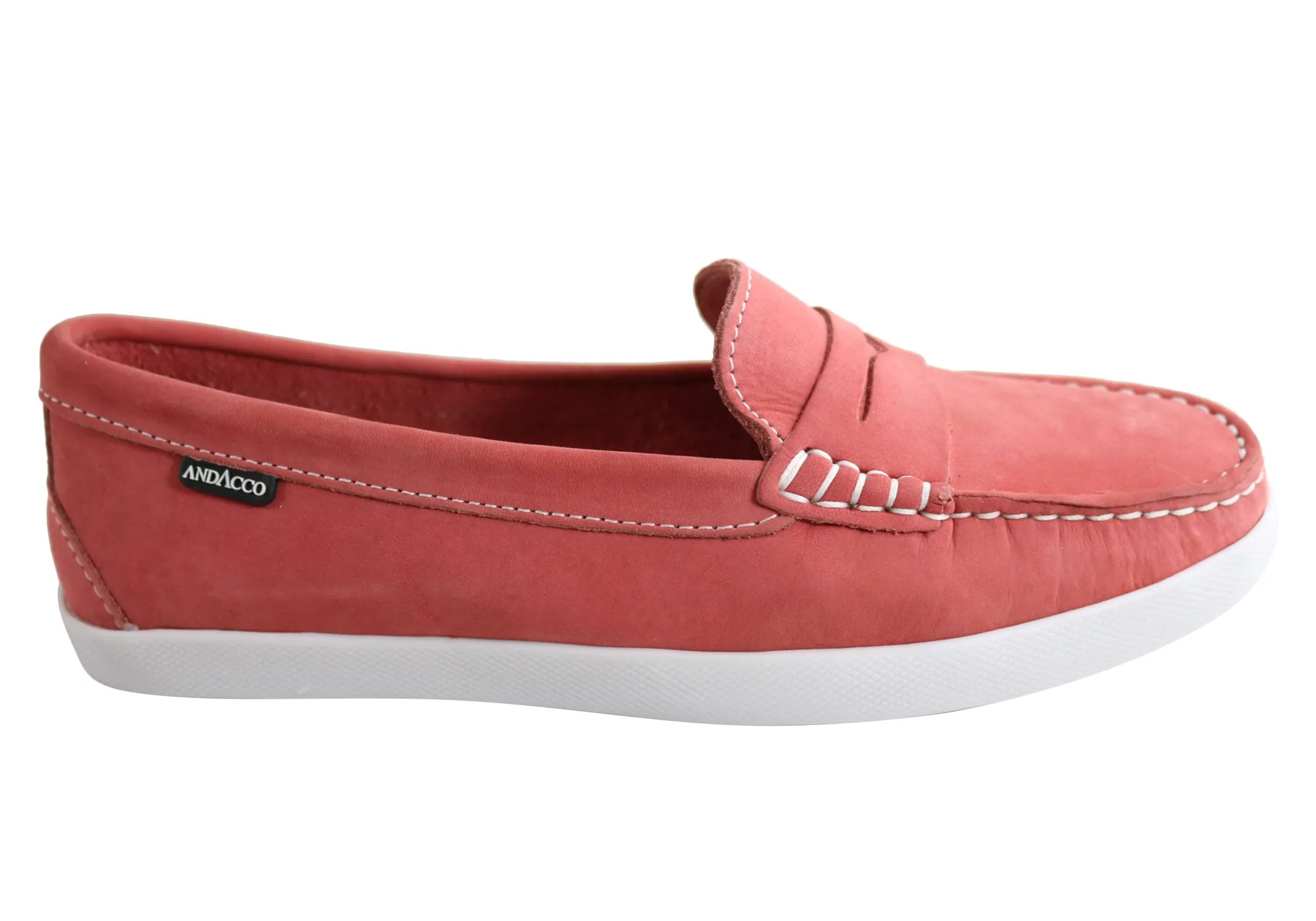 Andacco Millie Womens Comfortable Flat Leather Loafers Made In Brazil Stable Structure Non Slip