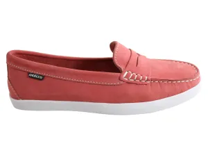 Long Lasting Pillow Base Andacco Millie Womens Comfortable Flat Leather Loafers Made In Brazil