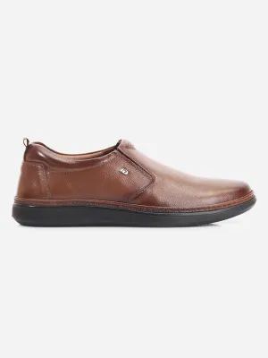 Men's Tan Round Toe Slip On Semi Formal (ID2225) Flexible Design Pad Step