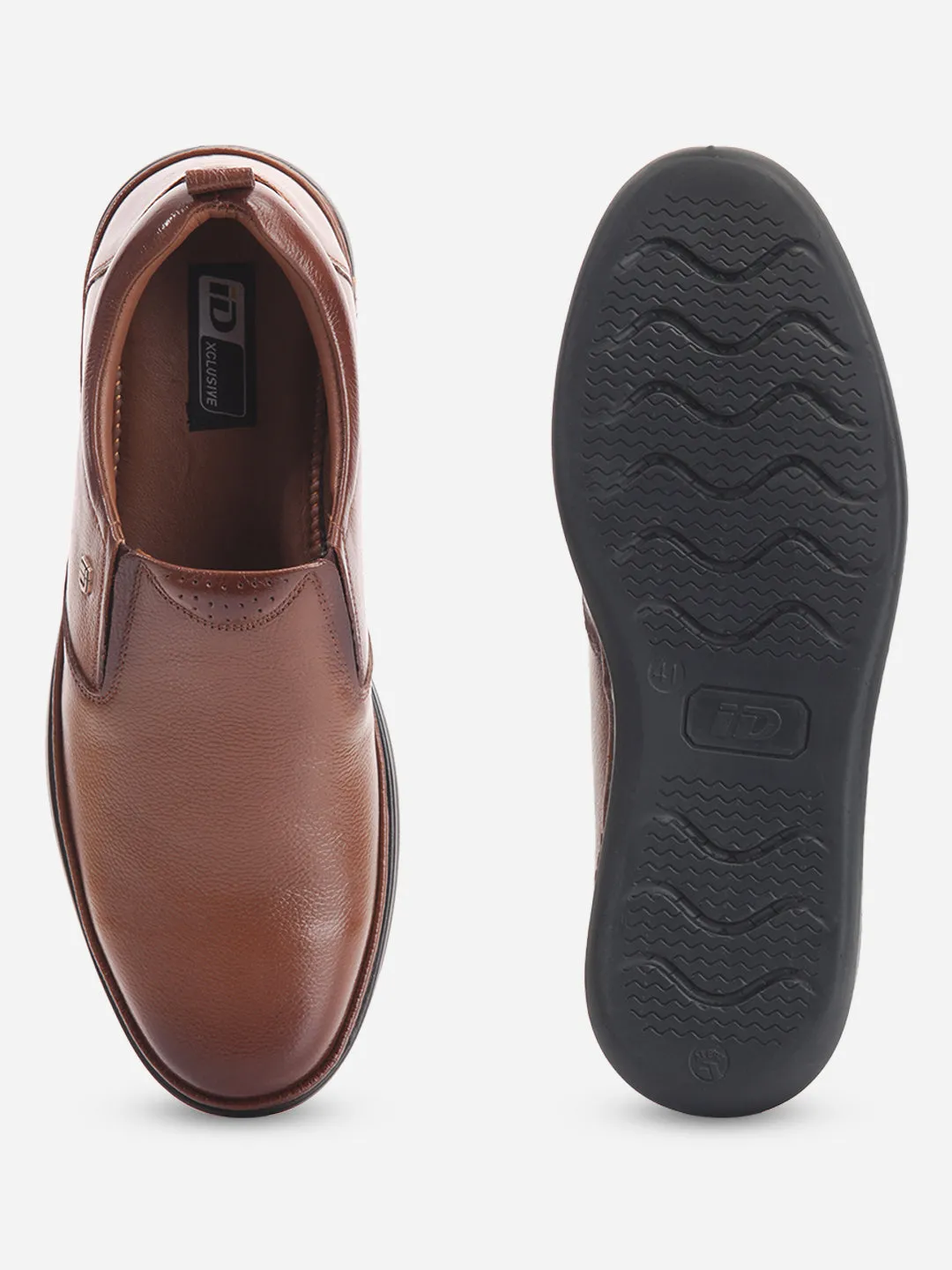 Men's Tan Round Toe Slip On Semi Formal (ID2225) Quick Drying