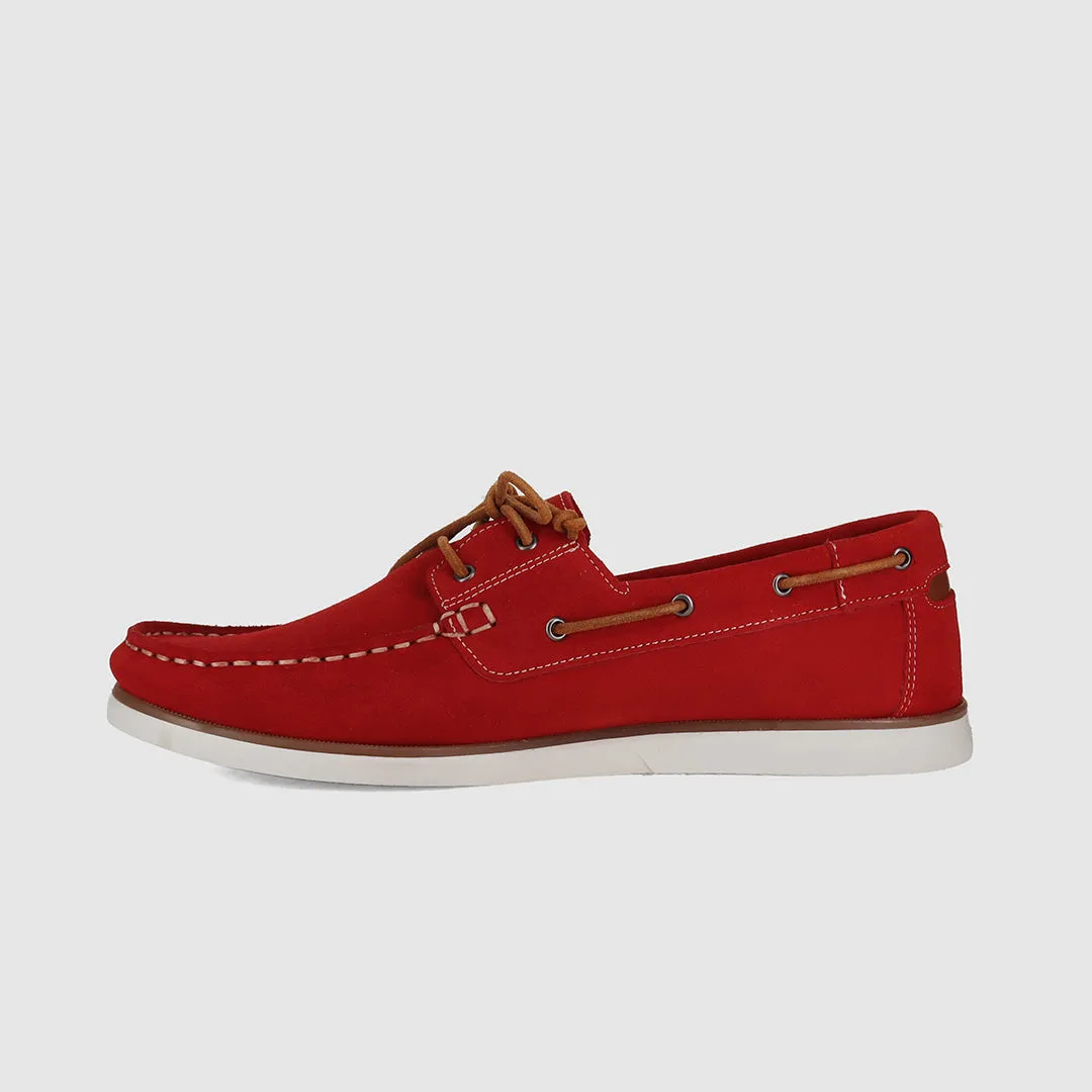 Walk Routine Slow Living Brighton Boat Shoes Red Suede