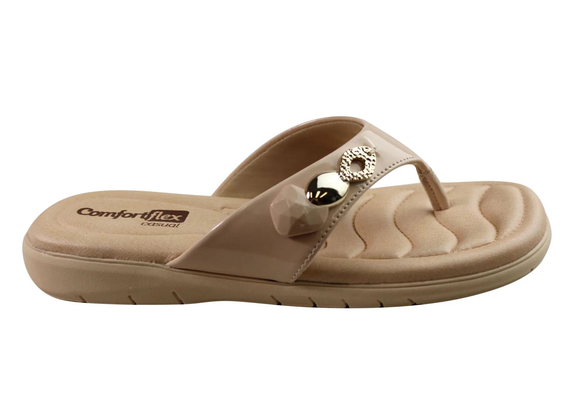 Outdoor Fit Morning Light Comfortflex Natalie Womens Comfortable Thongs Sandals Made In Brazil