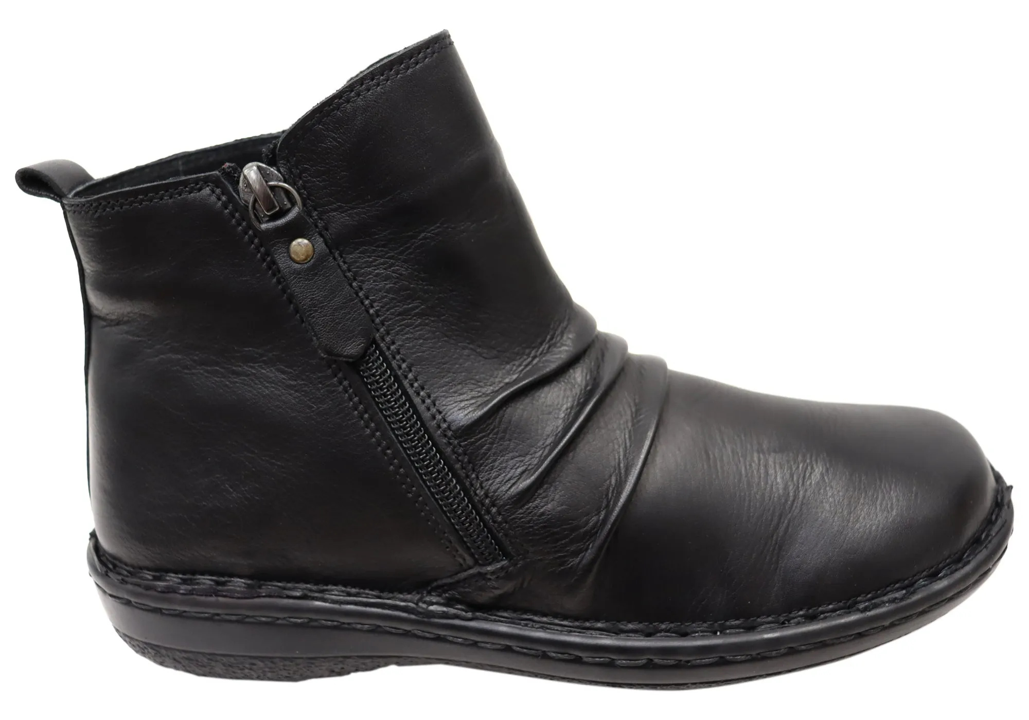 Orizonte Poet Womens European Comfortable Leather Ankle Boots Anti Odor Weekend Camping Walk Easy