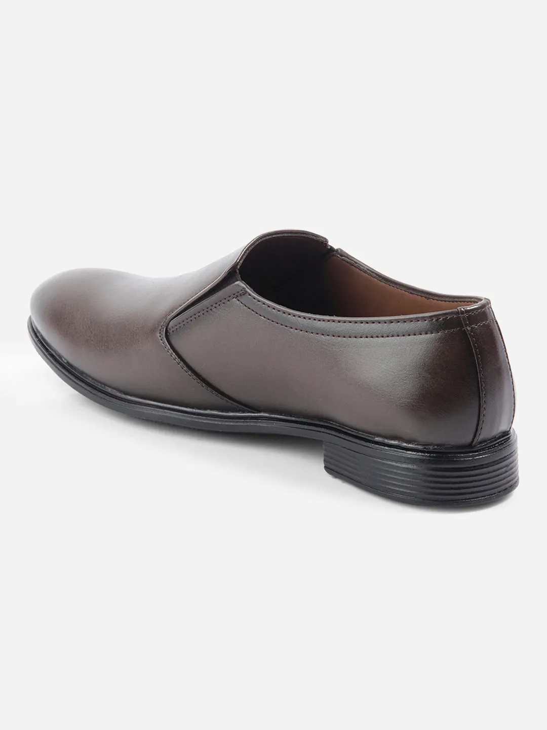 Formal Wear Spring step Men's Brown Round Toe Slip On Formal (IX1075)