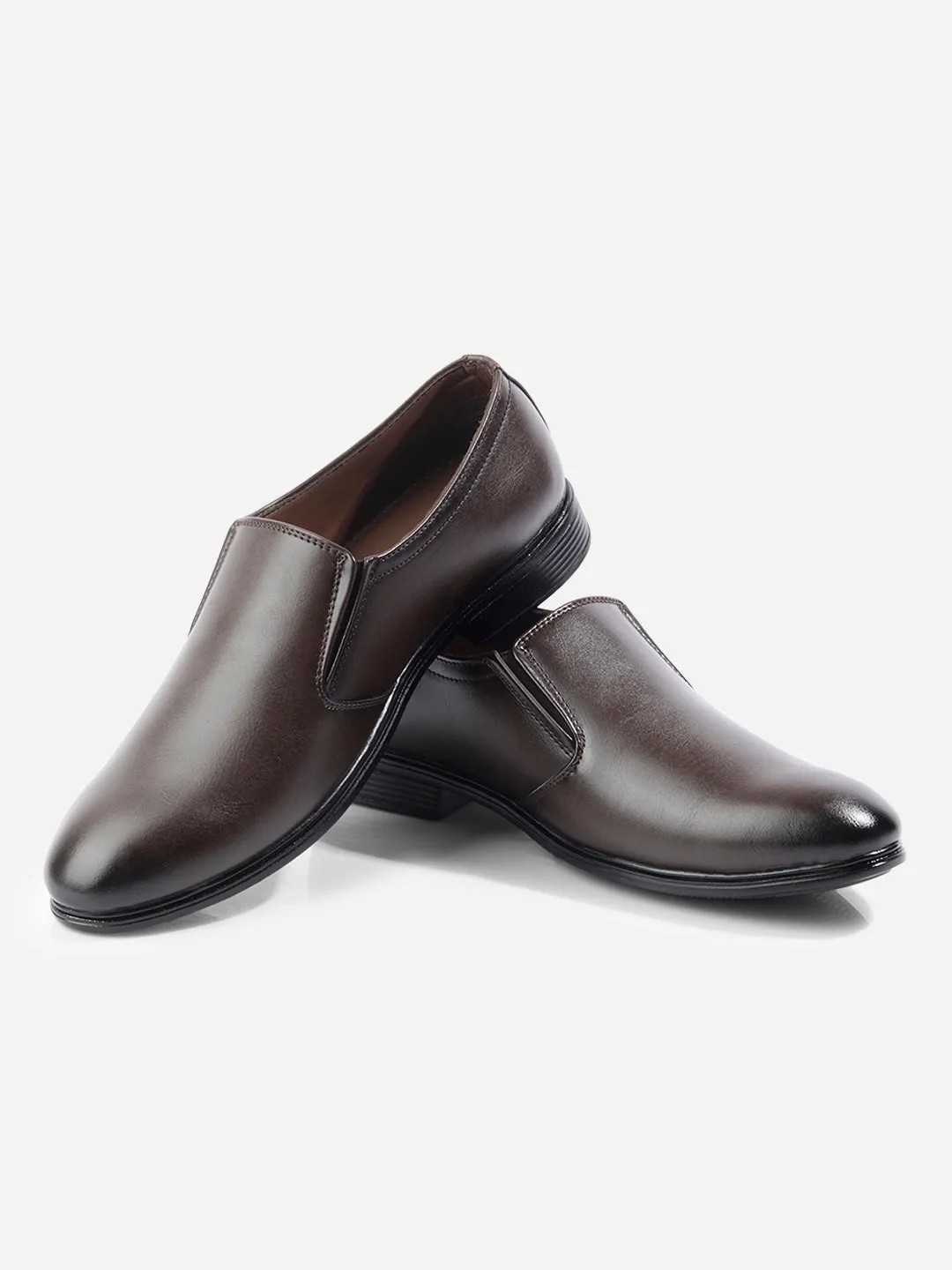 Cultural Event Men's Brown Round Toe Slip On Formal (IX1075)