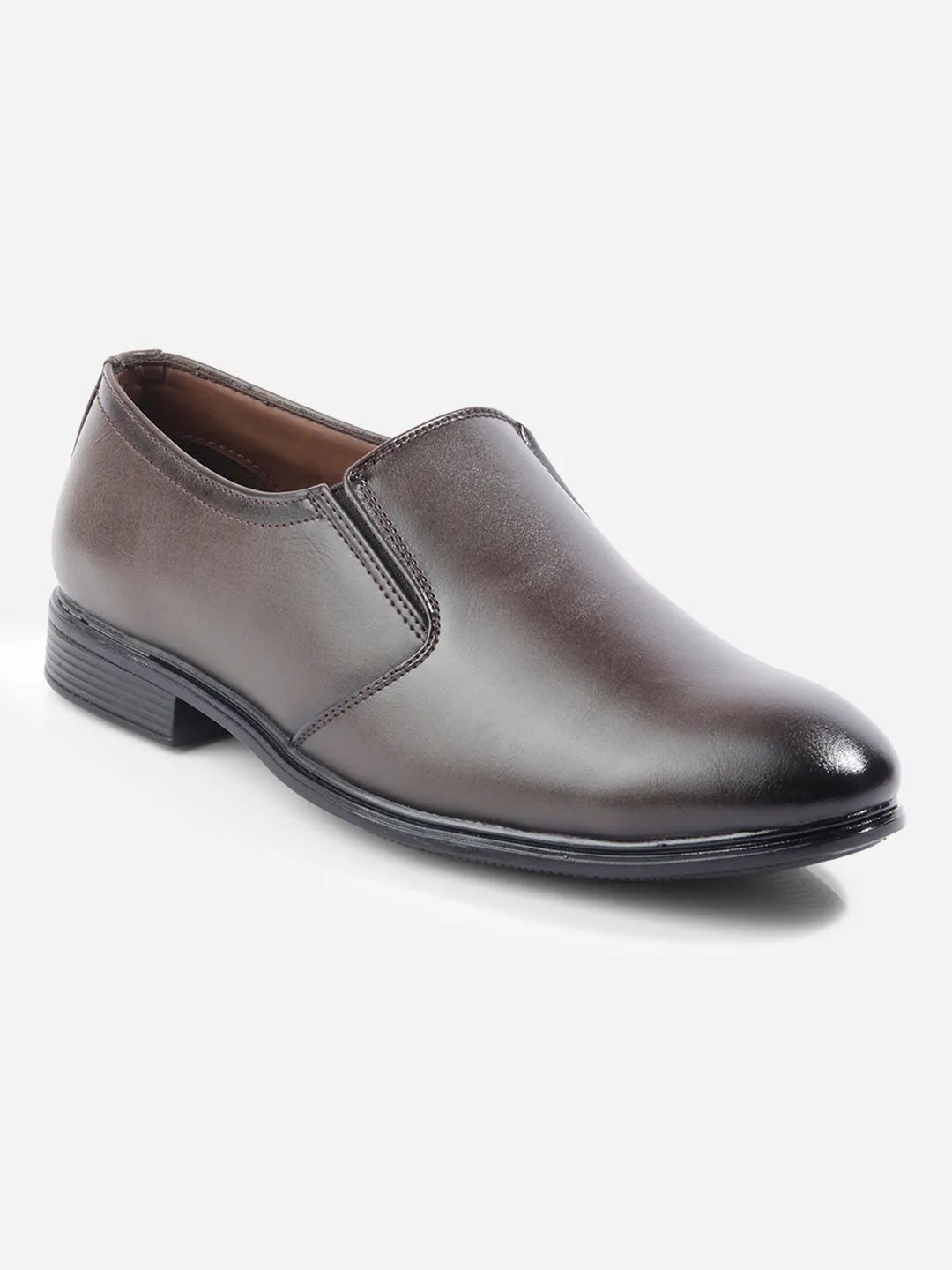 Non Slip Men's Brown Round Toe Slip On Formal (IX1075)