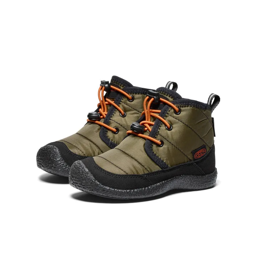 Little Kids' Howser II Waterproof Chukka  |  Dark Olive/Gold Flame Effortless Wear