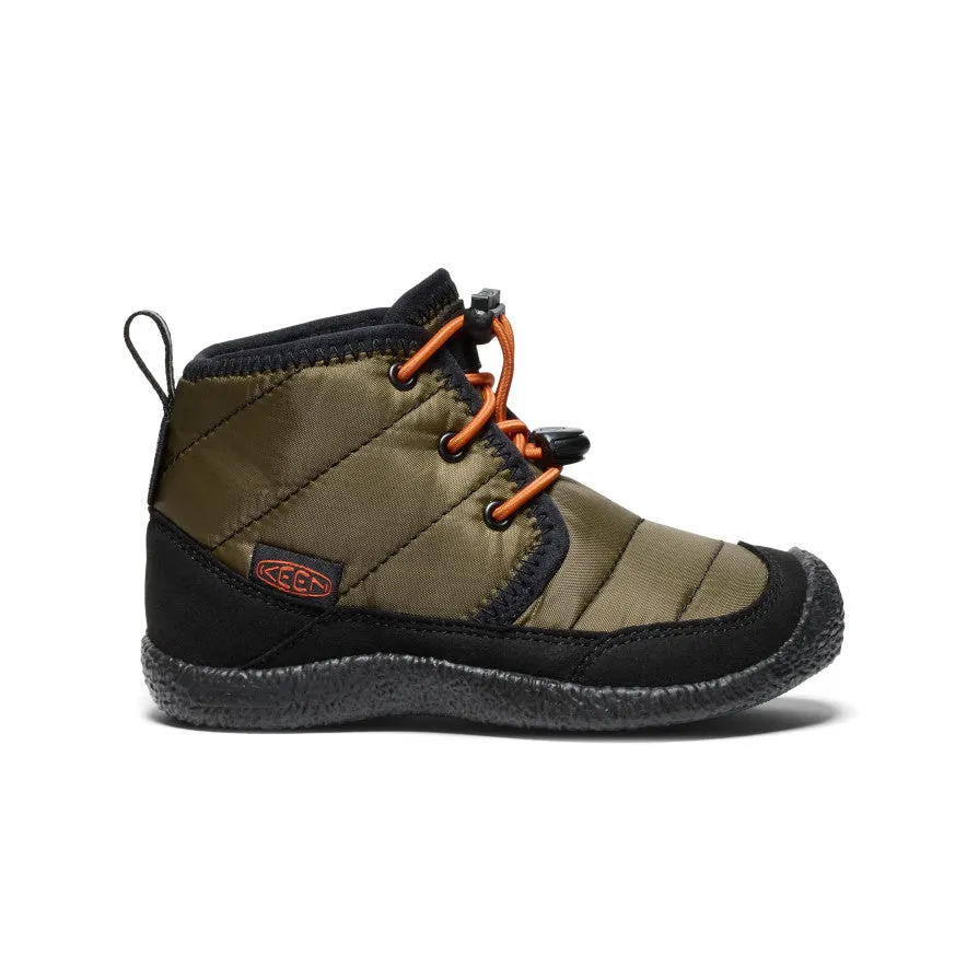 Little Kids' Howser II Waterproof Chukka  |  Dark Olive/Gold Flame Cushioned Step Work Commute