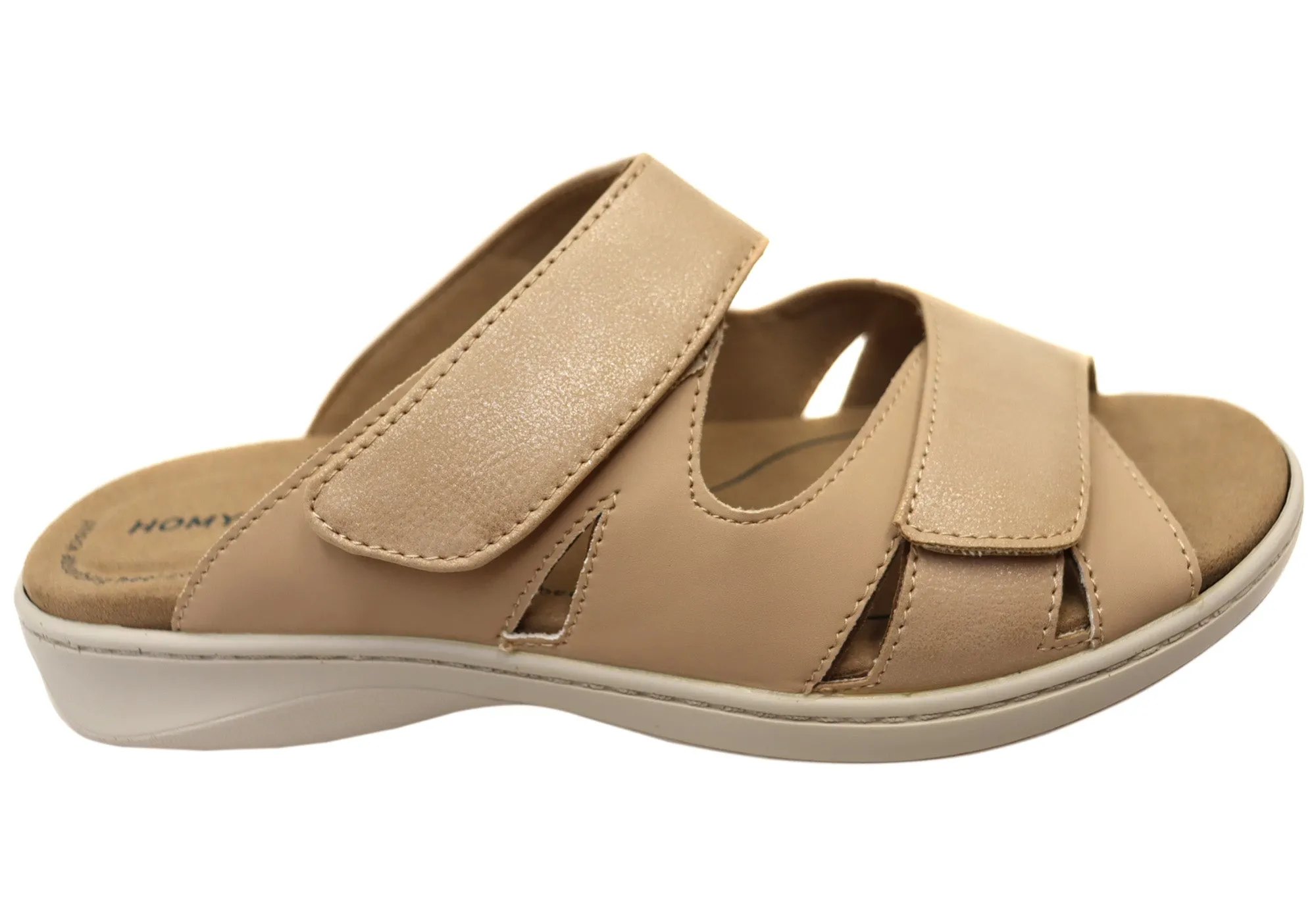 Homyped Womens Dream Slide Wide Width Slides Sandals High Quality Flexible Fit