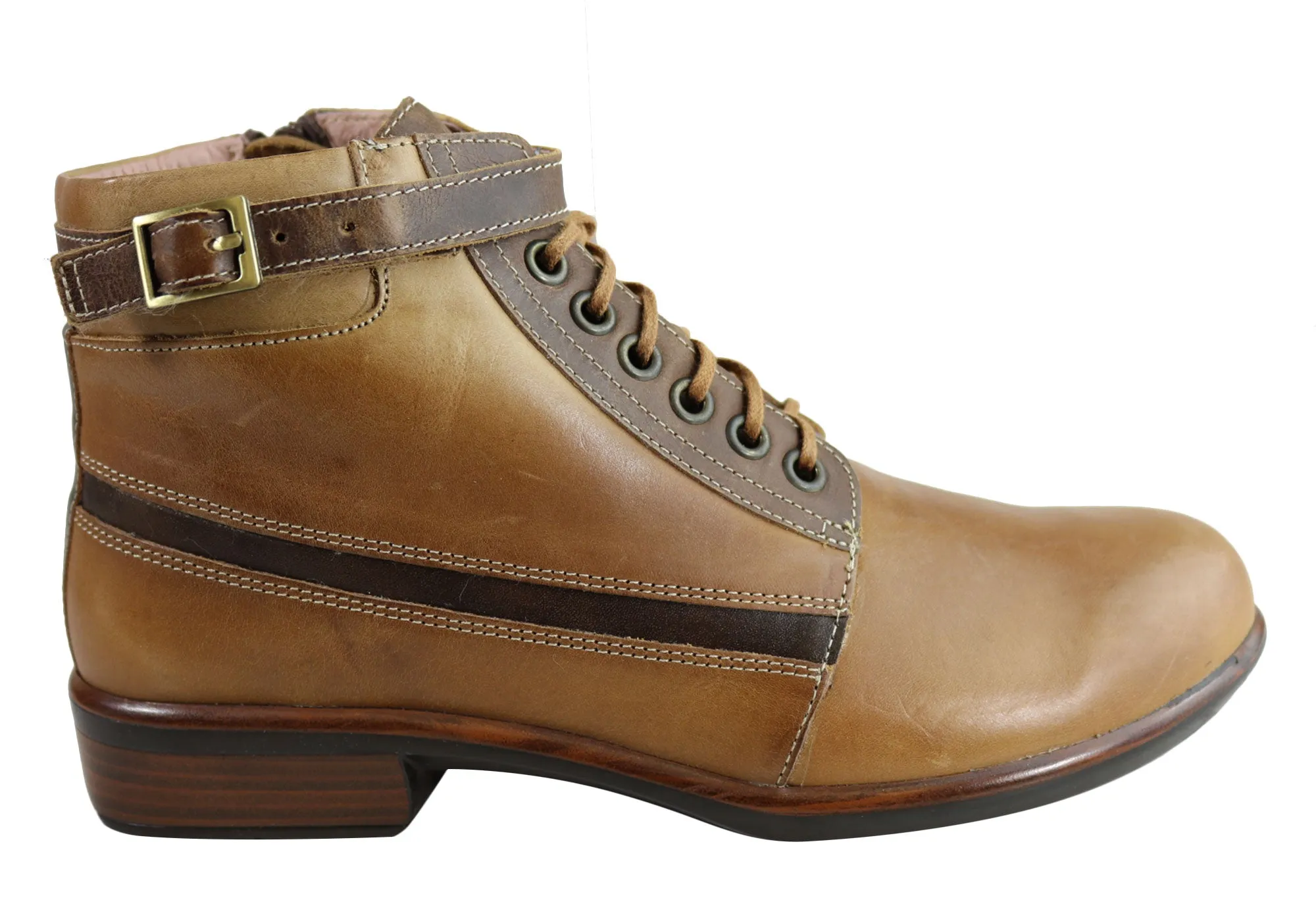Naot Kona Womens Leather Comfortable Supportive Lace Up Ankle Boots Stylish Versatility Flexibility Design