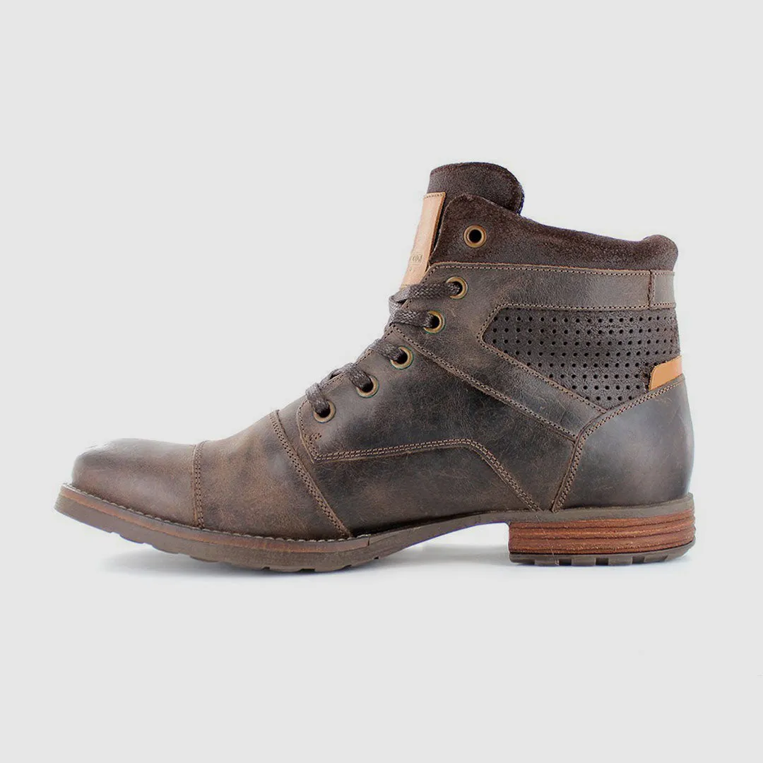 Cozy Lined Dalby Lace Up Boots Dark Brown