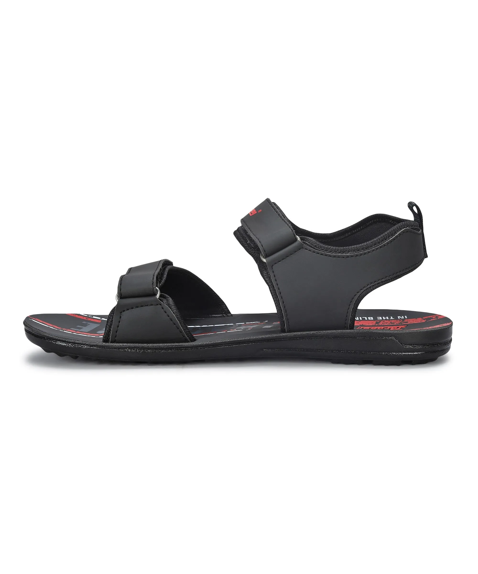 Paragon Men's Stylish Lightweight & Durable Black Velcro Dailywear Sandals Classic Sports Wear