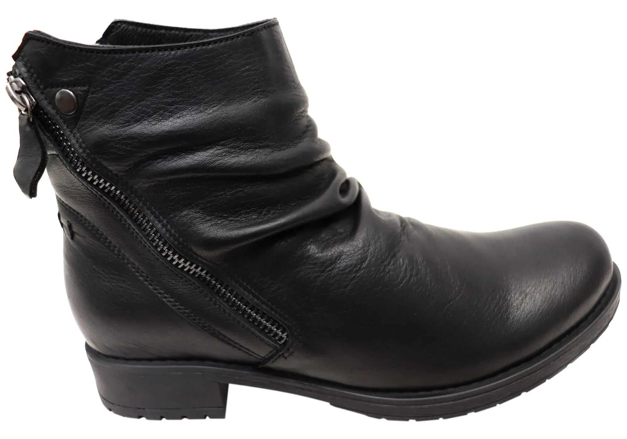 Gloss Shine Orizonte Castle Womens European Comfortable Leather Ankle Boots