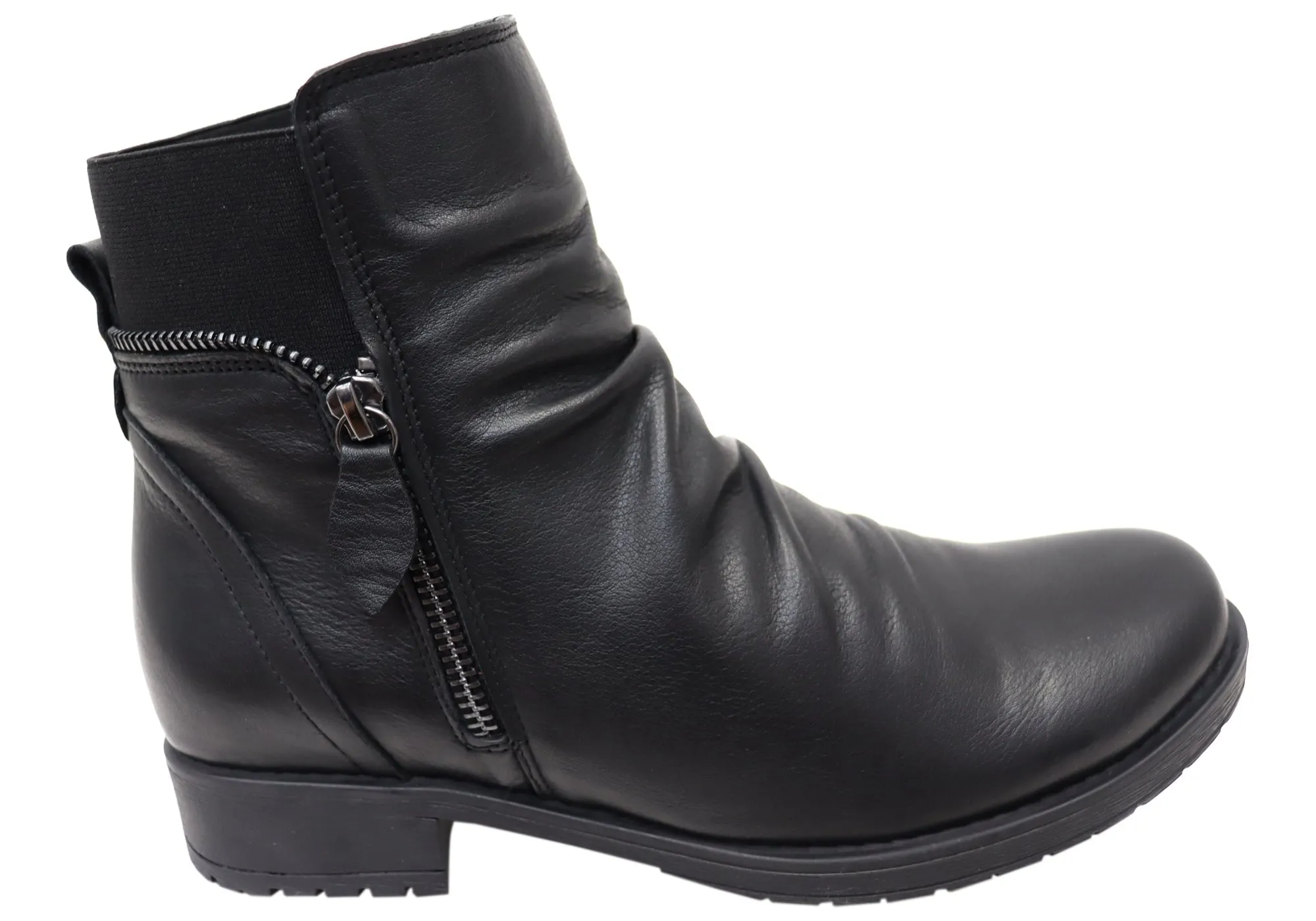 Orizonte Village Womens European Comfortable Leather Ankle Boots Mesh Upper Cushioned heel