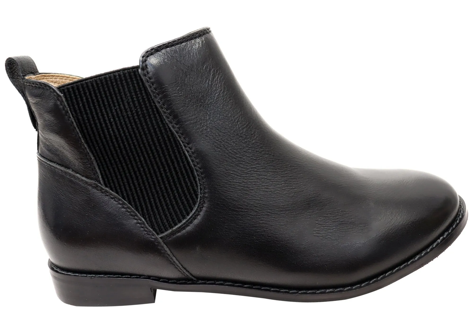 Elastic Band Scholl Orthaheel Trinity Womens Comfort Supportive Leather Ankle Boots