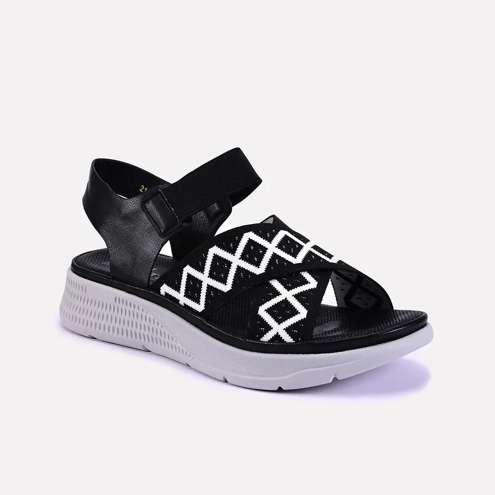 Street Edge Sabrina Black Soft Casual Sandals 0421298