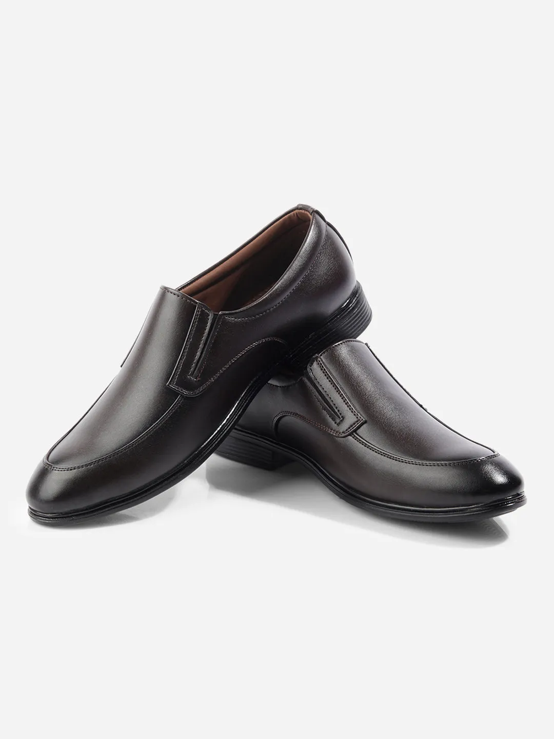 Men's Brown Round Toe Slip On Formal (IX1077) Light Knit