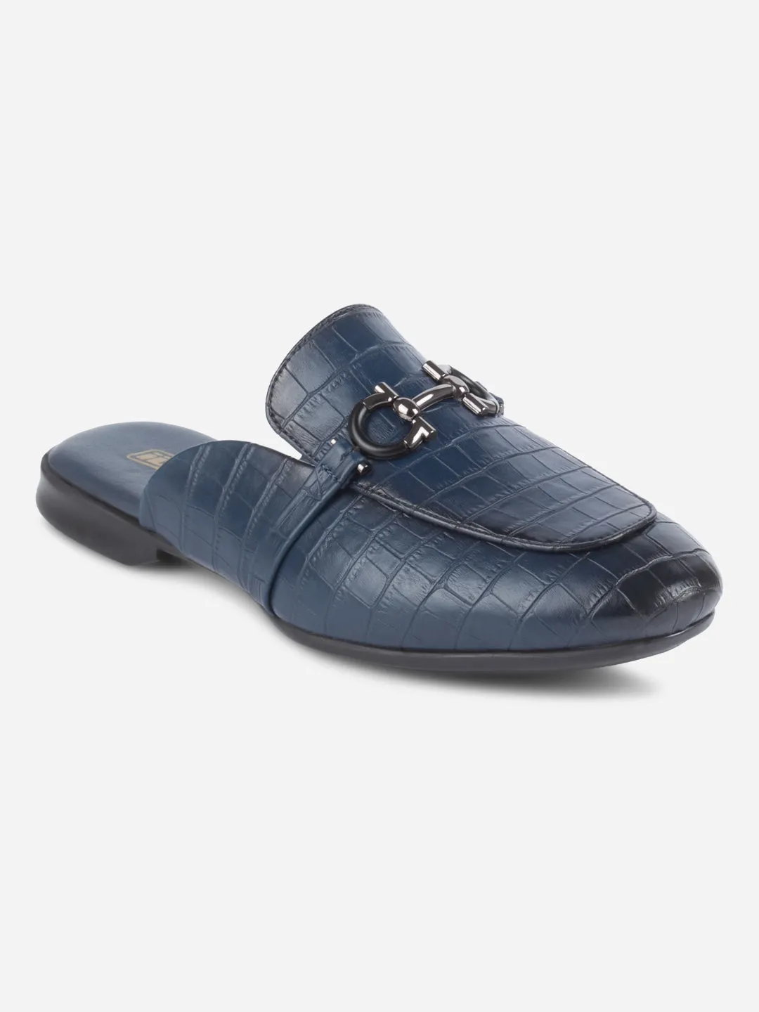 Men's Blue Smart Casual Buckle Mule (IX1089) Luxe Line