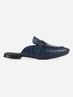 Yacht Party Men's Blue Smart Casual Buckle Mule (IX1089)