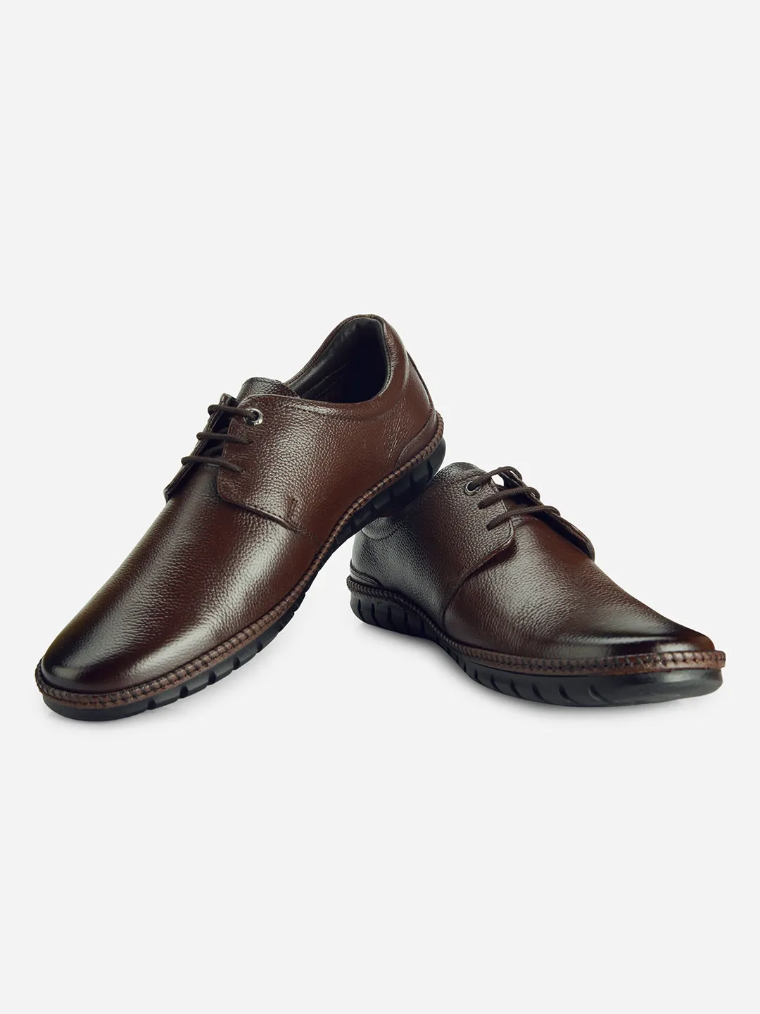 Men's Brown Comfort Fit Semi Formal Lace Up (ID2072L) Water Guard